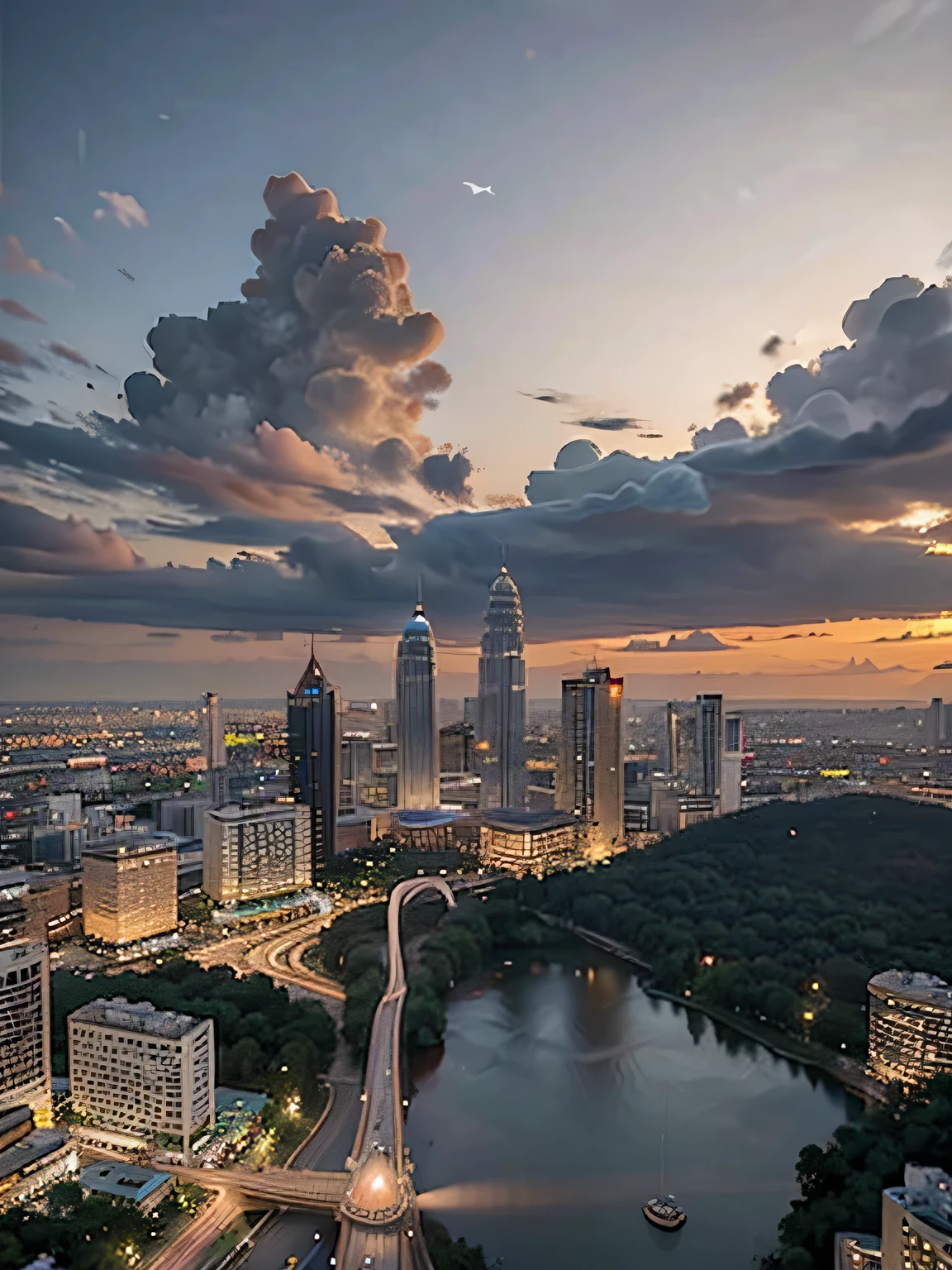 Realistic, authentic, beautiful and amazing landscape of busy Kuala Lumpur