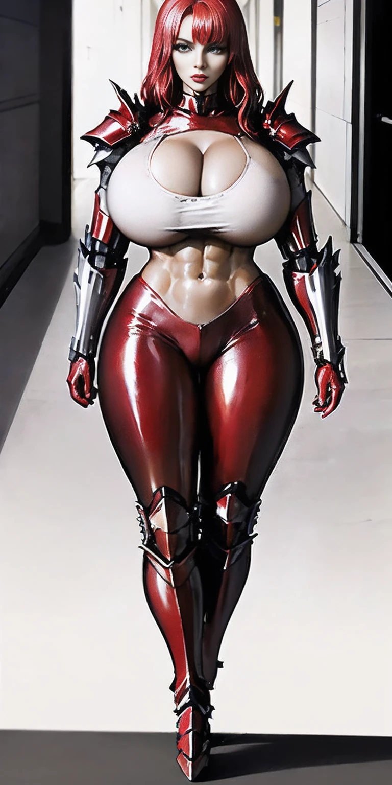 (1GIRL, ALONE, SOLO), (super detailed face), (Phoenix helmet: 1), (BIG BUTTOCKS, 11 LINE ABS, CLEAVAGE, HUGE FAKE BOOBS: 1.5), (MECHA GUARD ARM:1.3), (RED SHINY MECHA CYBER ARMORED, MECHA SKINTIGHT SUIT PANTS, MECHA GUARD ARMOR LEGS, HIGH HEELS:1.5), (THICC MUSCULAR FEMALE BODY, GLOWING SKIN, SEXY LONG LEGS: 1.1), (LOOKING AT VIEWER:1.3), (female focus:0.886), (WALKING DOWN HALLWAY OF FUTURISTIC SPACE STATION:1), (BRIGHT LIGHT WHITE_ROOM:1.3), SUPER TEXTURE, UNREAL ENGINE RENDER, PHYSICALLY-BASED RENDERING, ULTRA HIGHT DEFINITION, 16K, 1080P.