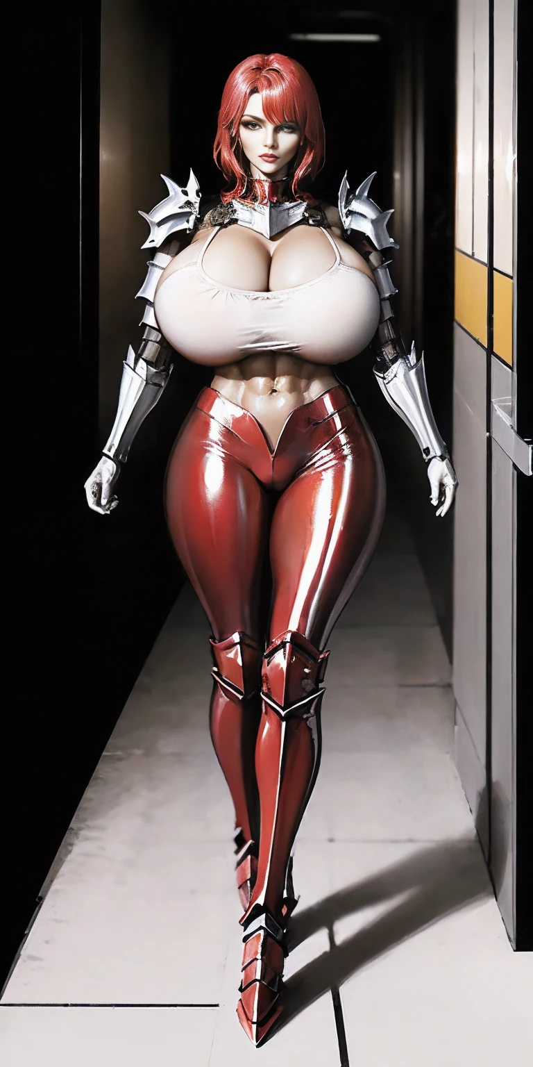 (1GIRL, ALONE, SOLO), (super detailed face), (Phoenix helmet: 1), (BIG BUTTOCKS, 11 LINE ABS, CLEAVAGE, HUGE FAKE BOOBS: 1.5), (MECHA GUARD ARM:1.3), (RED SHINY MECHA CYBER ARMORED, MECHA SKINTIGHT SUIT PANTS, MECHA GUARD ARMOR LEGS, HIGH HEELS:1.5), (THICC MUSCULAR FEMALE BODY, GLOWING SKIN, SEXY LONG LEGS: 1.1), (LOOKING AT VIEWER:1.3), (female focus:0.886), (WALKING DOWN HALLWAY OF FUTURISTIC SPACE STATION:1), (BRIGHT LIGHT WHITE_ROOM:1.3), SUPER TEXTURE, UNREAL ENGINE RENDER, PHYSICALLY-BASED RENDERING, ULTRA HIGHT DEFINITION, 16K, 1080P.