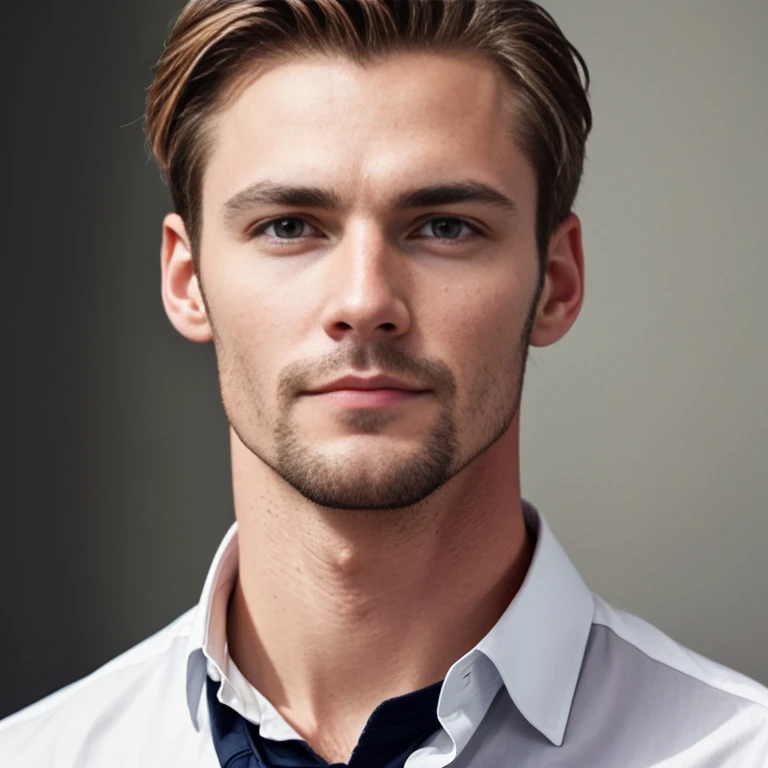 a perfect german man focus on face