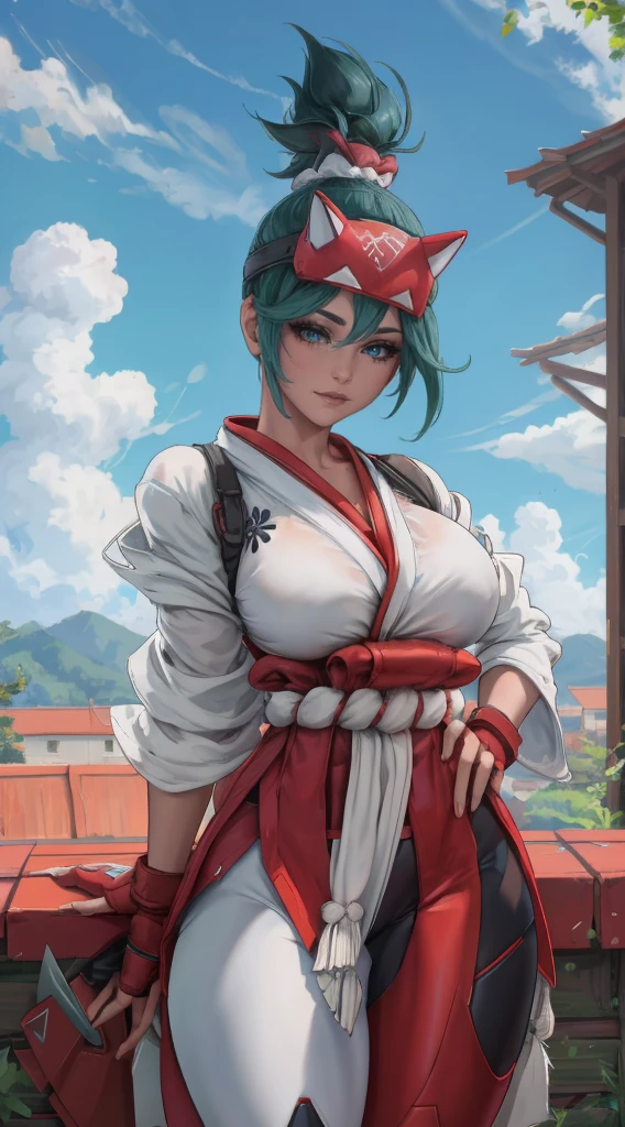 Kiriko owwerwatch, mulher fofinha, olhos verdes chamativos, de quatro, bunda para cima, deitada, Hands, Kiriko overwatch 2 white kimono, ((redd pants)), ((hands on hips )), ((rosto detalhado)),((Sorriso)), ((curvy body)), (seios grandes), sensual, (( dia)), ((cabelo verde)), ((blue sky)), ((inclinando-se para frente)), (fora de casa)) arvores de sakura,,(( segurando kunai))