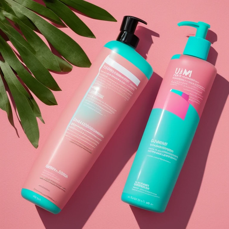 Um ponte de creme,a conditioner and shampoo for curly hair in pink and turquoise named after nobody beauty