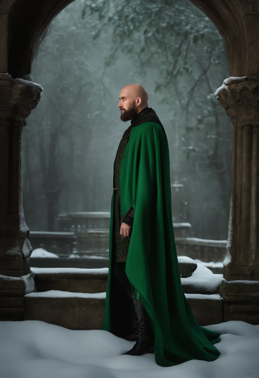 Riann Kelfinn, was as plump as the man in her memories, but with a bald crown that glared at her due to his bow. He was clothed in his long green gothic coat and a similar coloured cape, that hang on his right shoulder.