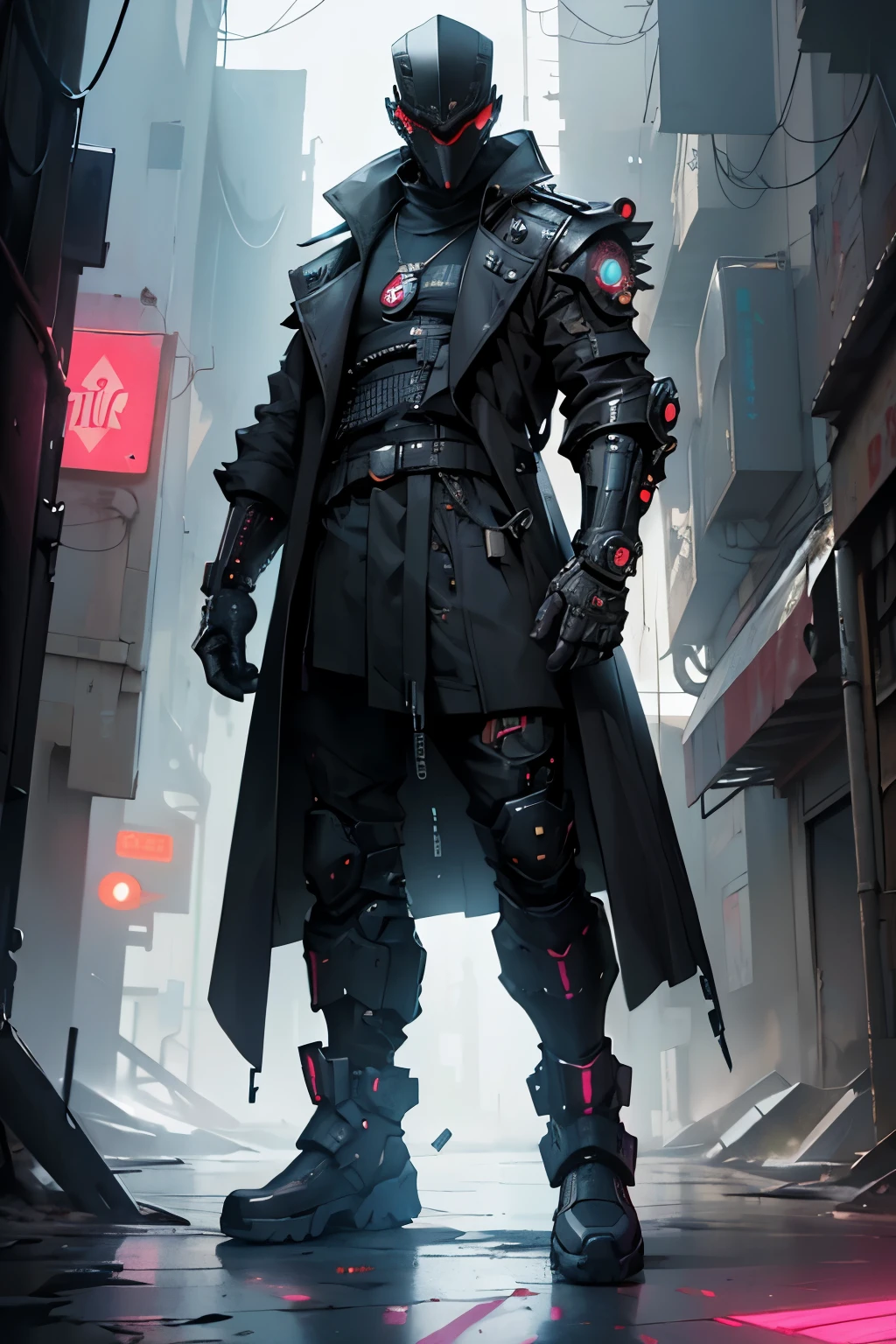 best quality, centerpiece, ultra haute résolution, (Realistic photography:1.4), surrealism, Gros plan d’un homme portant un chapeau noir et un trench-coat, fashionable cyberpunk mechanoid, intrincada armure cyberpunk, personnage de surface dure pinterest, Terno Cyberpunk, Tous les vêtements cyberpunk noirs, technological clothings!! complexe, armure cyberpunk ornamentada, personnage de science-fiction dystopique, armure cyberpunk, Conception de personnages cyberpunk, Ornate cyberpunk dresses, Équipement de science-fiction dystopique, tenue de science-fiction dystopique, vêtements de mode cyberpunk, masque cyberpunk