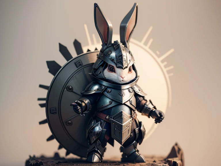 rabbit with armor,Meisterwerk, Best quality, Super Detail,anthropomorph rabbit,Werke von Meistern，superfein，4K resolution，High quality，Filmbeleuchtung，Hohe Bilddetails,Klar fokussiertes Haar，Detaillierte Haardarstellung,,epic,((small body))