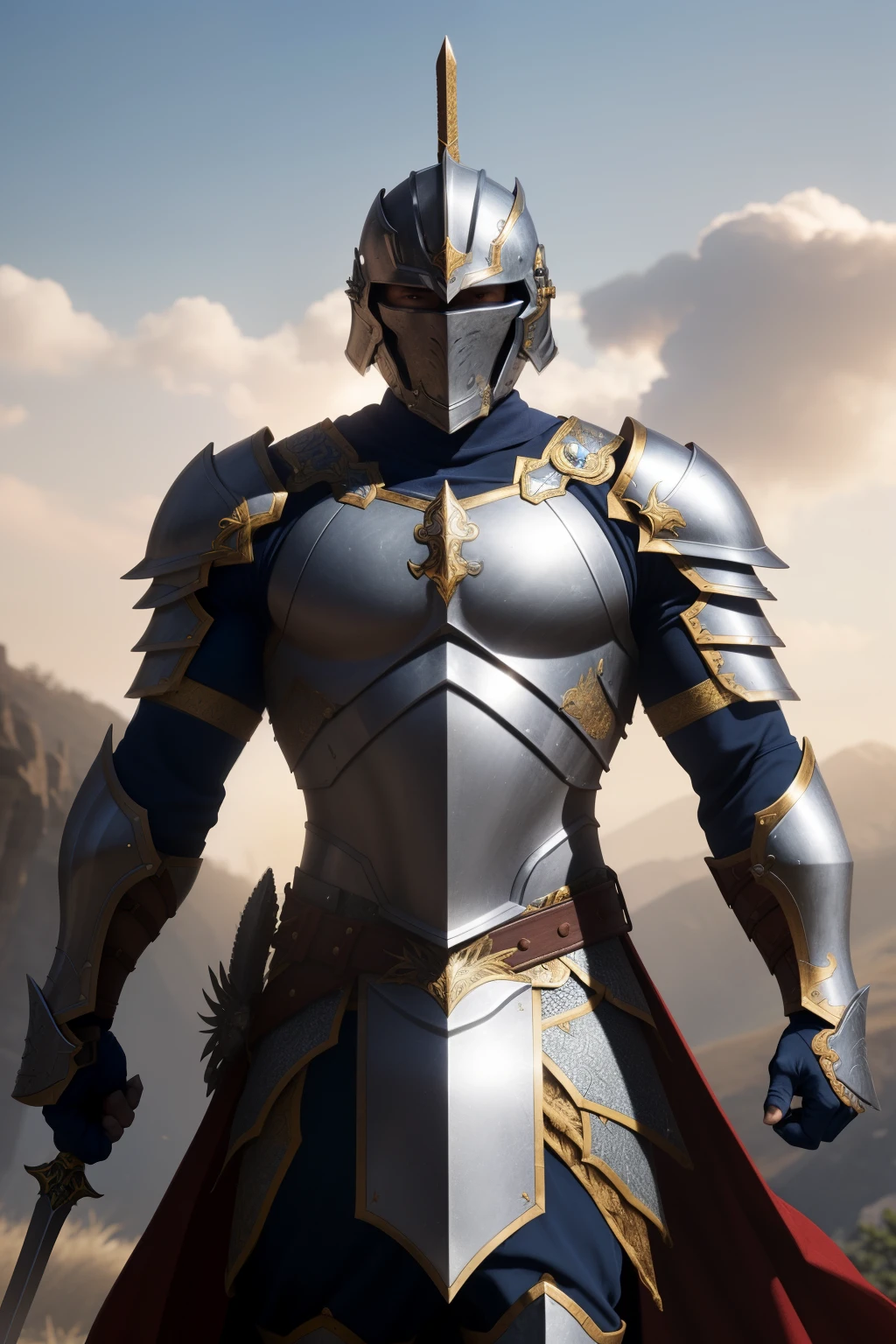 In the midst of a battle between good and evil, a valiant warrior dons the majestic armor of God, ready to confront and resist the cunning plots of the devil. The intricate armor, crafted with divine precision, adorns the warrior's body, exuding a radiant and powerful aura. Each piece of the armor, from the gleaming helmet to the sturdy breastplate, is meticulously designed to provide unwavering protection and strength. With unwavering faith and determination, the warrior stands tall, prepared to face the darkest of temptations and uphold the light of righteousness.
