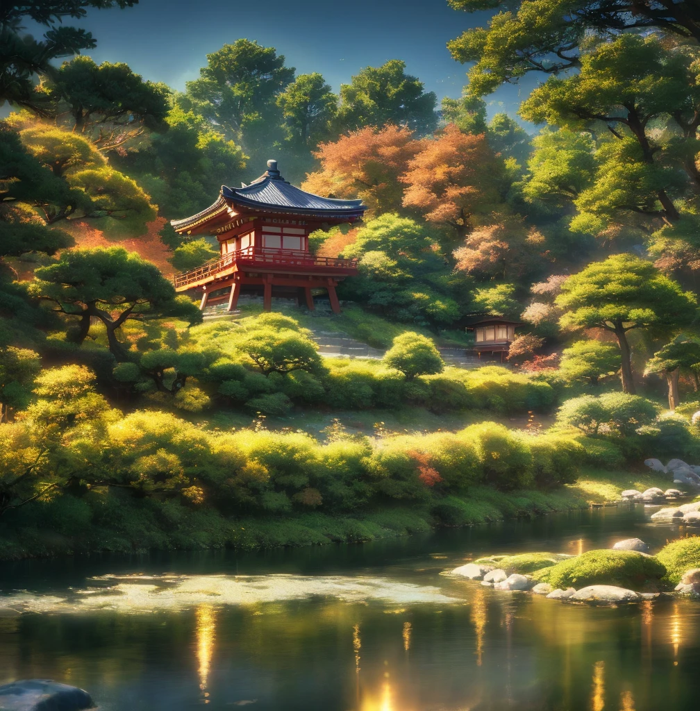 Japanese landscape, cinematic lighting, depth of field, bokeh, realism, photorealistic, hyperrealism, professional photography, uhd, dslr, hdr