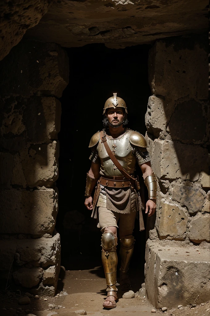 A group of Roman soldiers guarding a cave outside Jerusalem in 30ad. Epic. Cinematic. Historically reliable. 