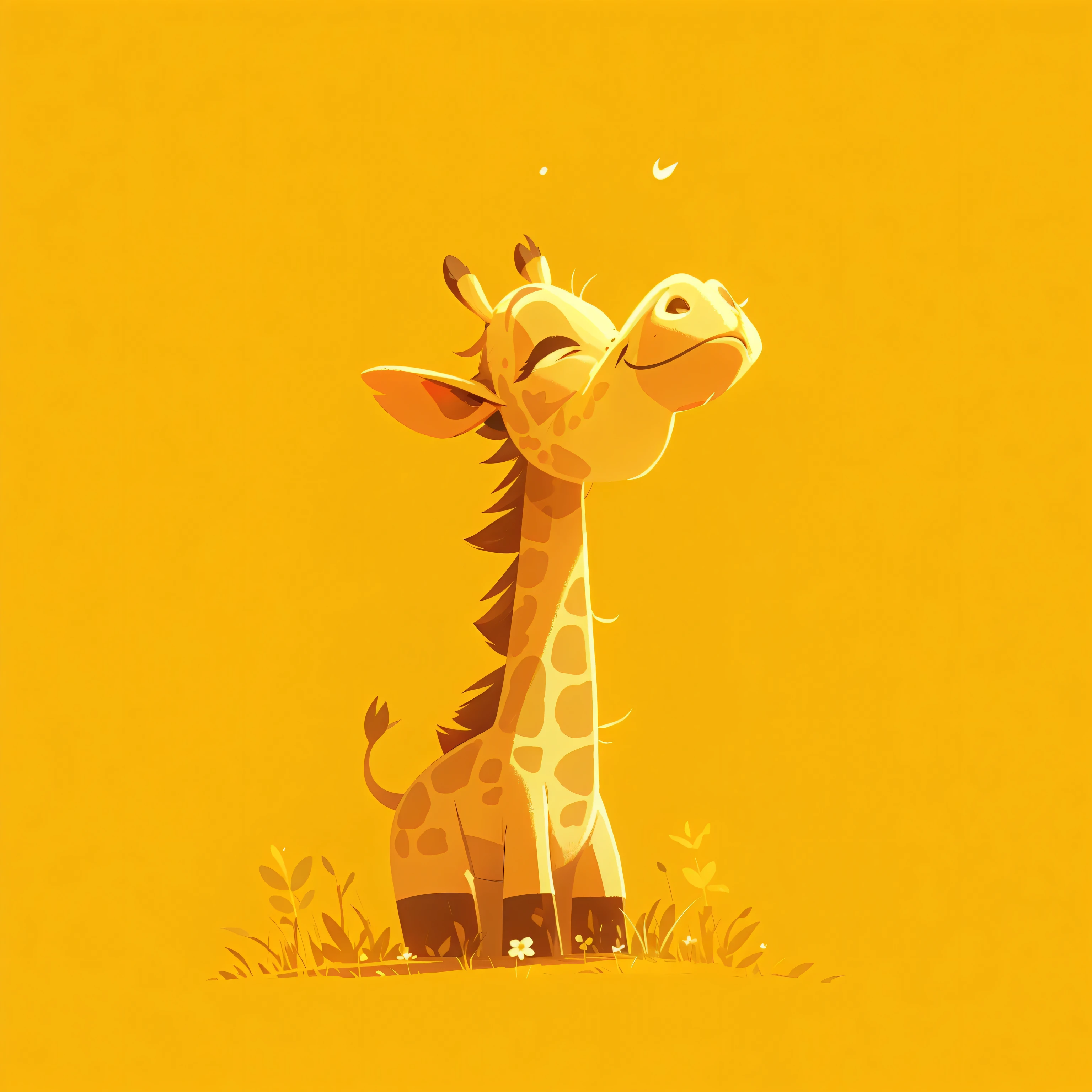 there is a Girafa that is standing in the grass, funny illustration, adorable digital painting, Girafa, cute illustration, arte fofa, arte digital detalhada fofa, sofie the Girafa, arte digital fofa, sem gradientes, por Atey Ghailan, por Goro Fujita, dribbble illustration, fabulous illustrations, a beautiful artwork illustration, procreate illustration, illustration!