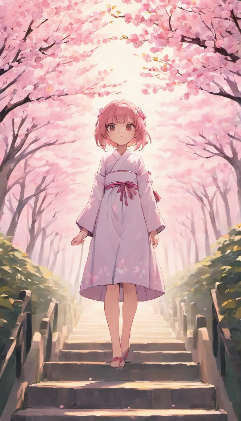 Standing in a quiet Zen garden, A girl who embodies the delicate beauty of cherry blossoms, Her presence breathes life into a quiet environment. Her style combines modern and great style., she gives off a seductive aura、charmed everyone who met her.