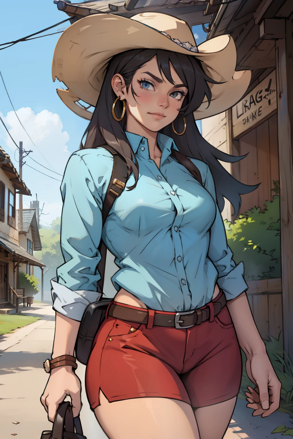 anime girl in hat and dress with a gun, vaqueira, gama murata e artgerm, garota anime sedutora, artgerm extremamente detalhado, vestindo roupas de fazenda, black and white manga style, linda mulher de anime sedutora, female vaqueira, vaqueira, fanart de alta qualidade, western vaqueira, Makoto Shinkai e Artgerm, black and white manga comics