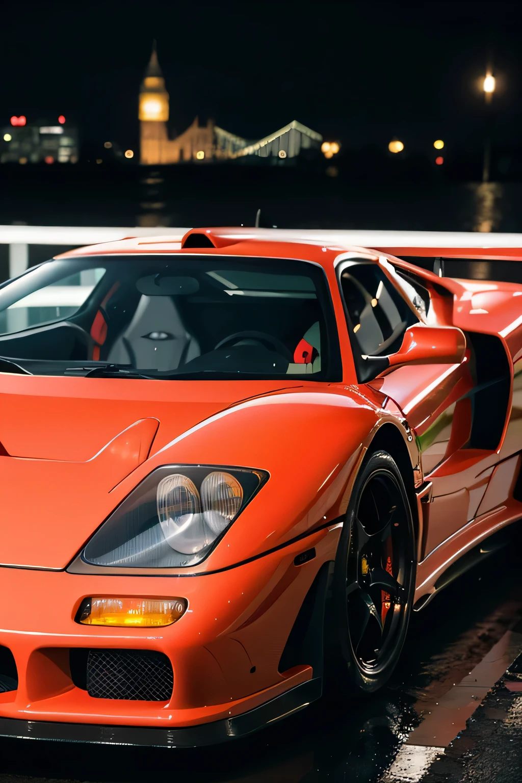 photo of an Ferarri f40, in london, at night, shot on a Sony mirrorless camera, DSLR, 50mm lens f/2.8, ultra detailed, 8k, --v 4