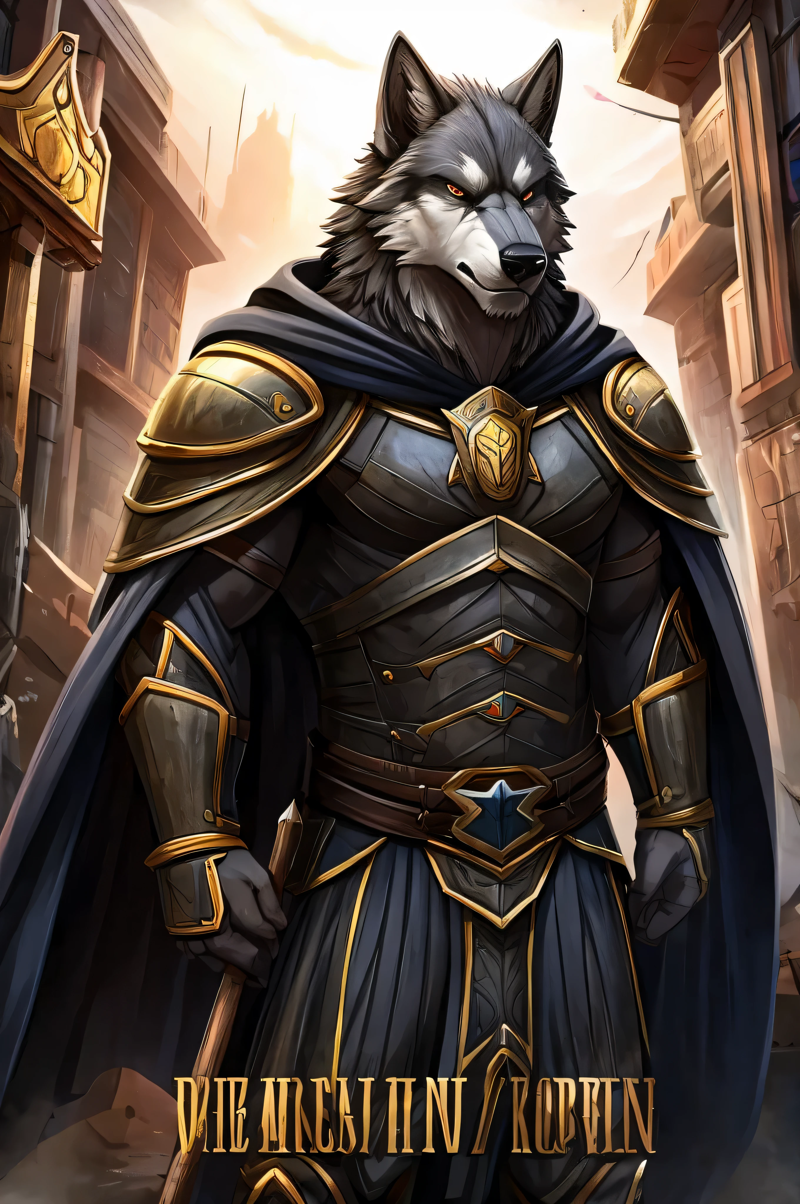 Garru has an imposing figure and a muscular body，This shows his strength and leadership。. His face shows a combination of human and wolf features.: Have a strong square jaw, Pointy wolf ears stick out from the messy hair，bright eyes full of determination. Its dark gray fur is decorated with light markings.，highlight its fur., He has visible scars on his face and arms..., Witnesses of the battles he endured.

Clothes that suit you, Can wear basic armor made of leather and metal, Shows signs of use and maintenance. when he led the uprising，He can also wear a long flowing cloak behind him., Add a touch of drama to your look.

Judging from facial expressions, Jialu&#39;The expression is firm and resolute, The frown shows his determination and concern for the people&#39;reason. 