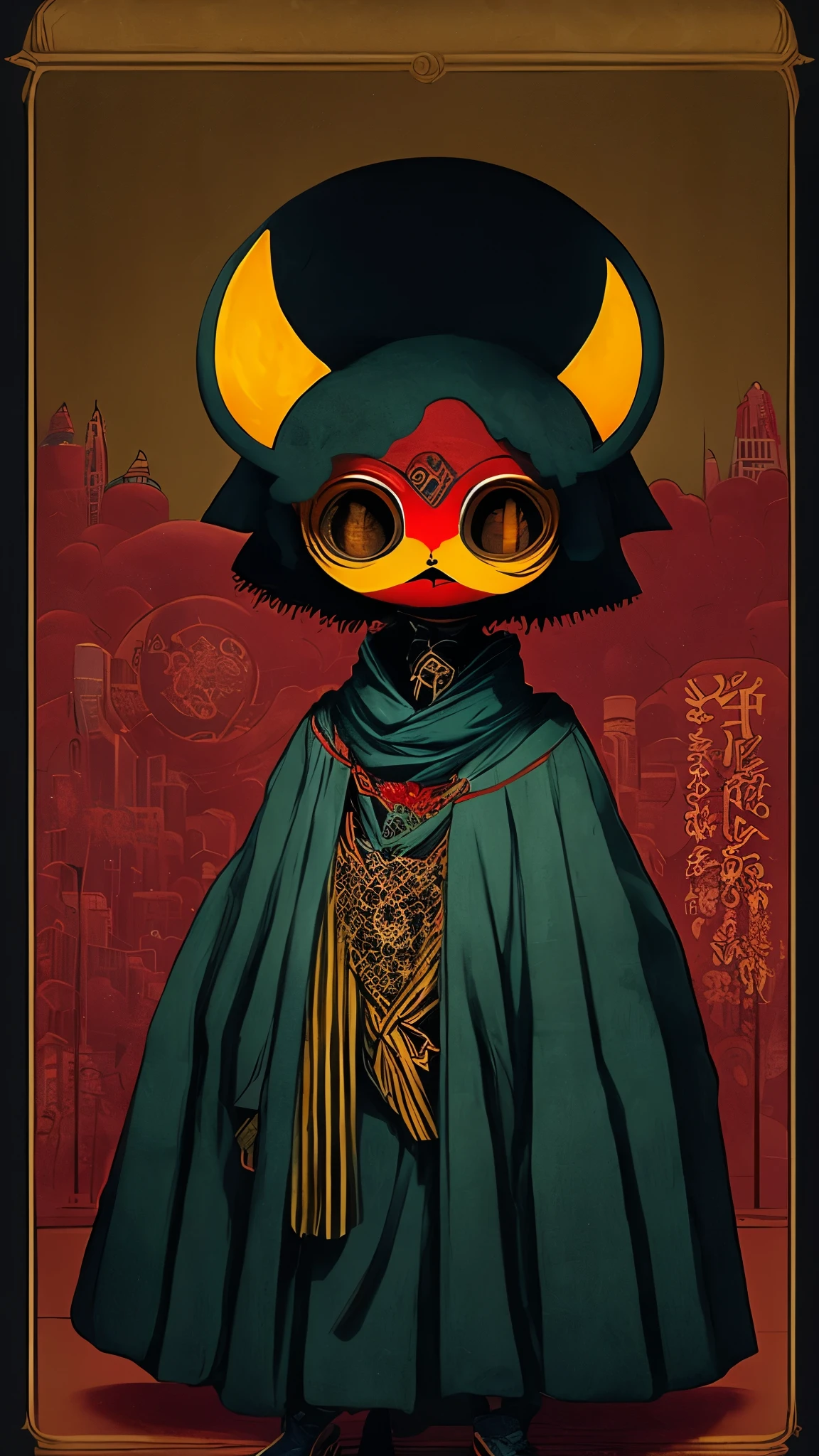 Diverse Forms: This yokai exhibits features both reminiscent of human form and amorphous characteristics, adding peculiarities not typical of human anatomy.

Supernatural Abilities: Manifest unseen supernatural powers in this yokai's depiction. For instance, depict eyes emitting flames or energy emanating from its hands.

Balance of Fear and Humor: Strike a balance between fear and humor in depicting this yokai. Incorporate something comical amidst its terrifying appearance.

Influence of the Modern Era: This yokai is influenced by contemporary culture and technology. For example, it might wear traditional Japanese clothing while incorporating cyberpunk elements into some parts of its body.

Regional Characteristics: Integrate elements reflecting a specific region or climate into this yokai's background. Drawing from local folklore and traditions, express unique features typical of that area.