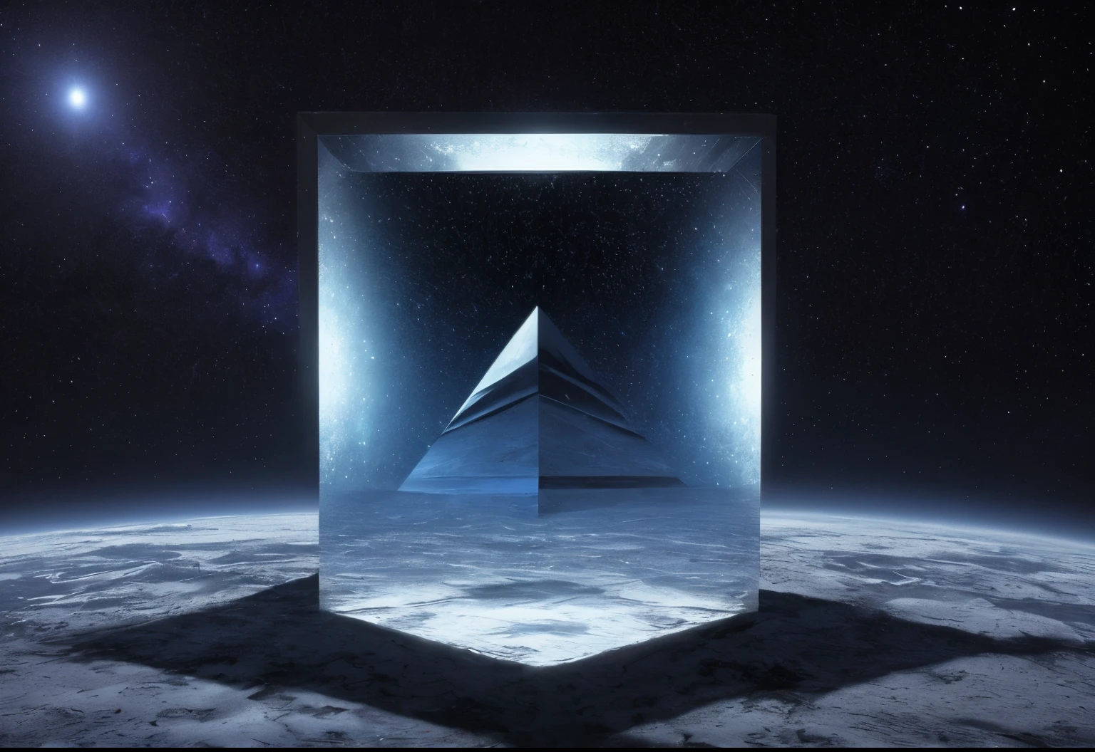 space, dreamlike, symbolism, surrealism, symbol, surreal, abstract, texture, concept art, 8k, shadowed, atmospheric, stars --uplight, square, (perfect square), (mirror), square