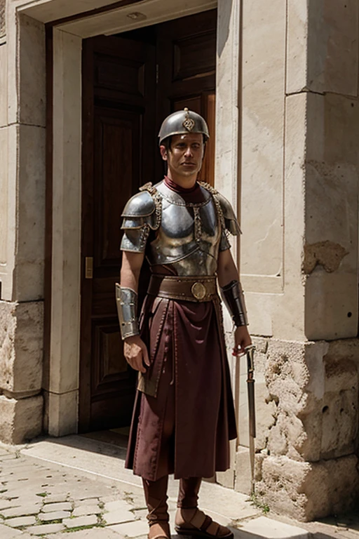 Roman soldier Julius Caesar arriving in Rome