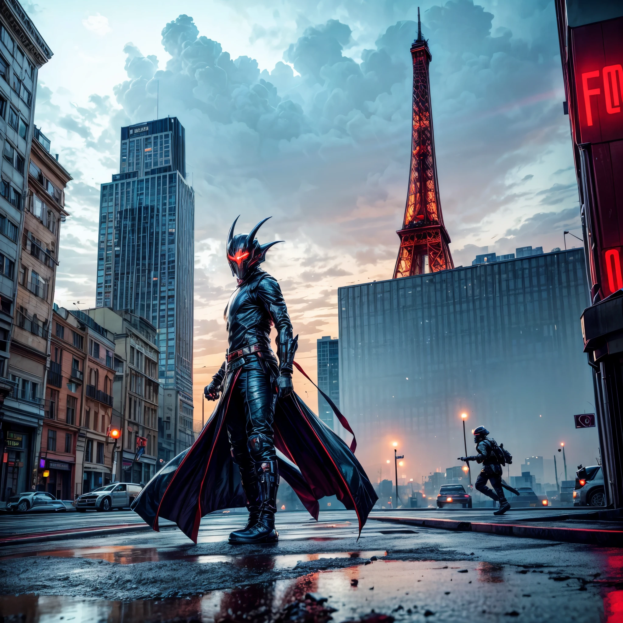 Scene Hero type depiction of adventurers fighting a dragon in a dungeon, action pose, "Dungeons & Dragons" Giant Dragon, Giant Dragon climbing Towering Eiffel, Huge Dragon on a large scales, Majestic Titanium Dragon, Huge Dragon, Giant Monarch, Detailed background, Dystopian cityscape, Apocalyptic city skyline, The ruins of the wrecked city, The demolished urban environment, Crumbling city streets, Desolate city center, Scattered skyscrapers, Crushed buildings, Infrastructure damage, Roads and bridges were damaged, Crashed vehicle,Falling debris, Burning wreckage, Smoggy air, deserted city, Glowing eyes, sparkle eyes, Fierce eyes, menacing eyes, glowing light eyes, piercing eyes, Powerful eyes, Ominous eyes, Illuminate your eyes, Sharp teeth, Sharp fangs, Fierce jaws, Powerful jaws, Very wide open mouth, Long tongue, Whip the tongue, Slimy saliva,Toxic saliva, Huge feet, Huge stomping, Huge claws, Crushing force, Scaly covered skin, glistning skin, Thick armored hides, Alien textures, Iridescent surface, Bioluminescent pattern, Dark and dangerous atmosphere, Sinister and contemplative emotions, Ominous and ominous environment, Mysterious and eerie environment, Cinematic lighting, Dramatic lighting, eerie lights, Surreal lighting, Otherworldly lighting, Ominous Shadows, Descending shadows, Creeping shadows, Explosions and sabotage, Holocaust, Chaos and panic, battles, resistance, Fight hard to survive, A huge Dragon over the city, In contrast，Cities are playgrounds for creatures, An epic confrontation between monsters and humans, Dark and moody color scheme, Vibrant neon lights, Pulsating electrons. Eiffel deep path equirectangular symmetrical meticulously intricate Cinematic sunlight ultra_high-details extreme improved ultra_high-quality ultra_high-resolution ultra professional photorealistic optimal ultra_sharp-focus ultra_high-definition 32K XT3 DSLR vivid colors-coded saturate tone-mapping fleuraison monarch varies multi etc. --v6 --s1000 --c20 --q5 --chaos100