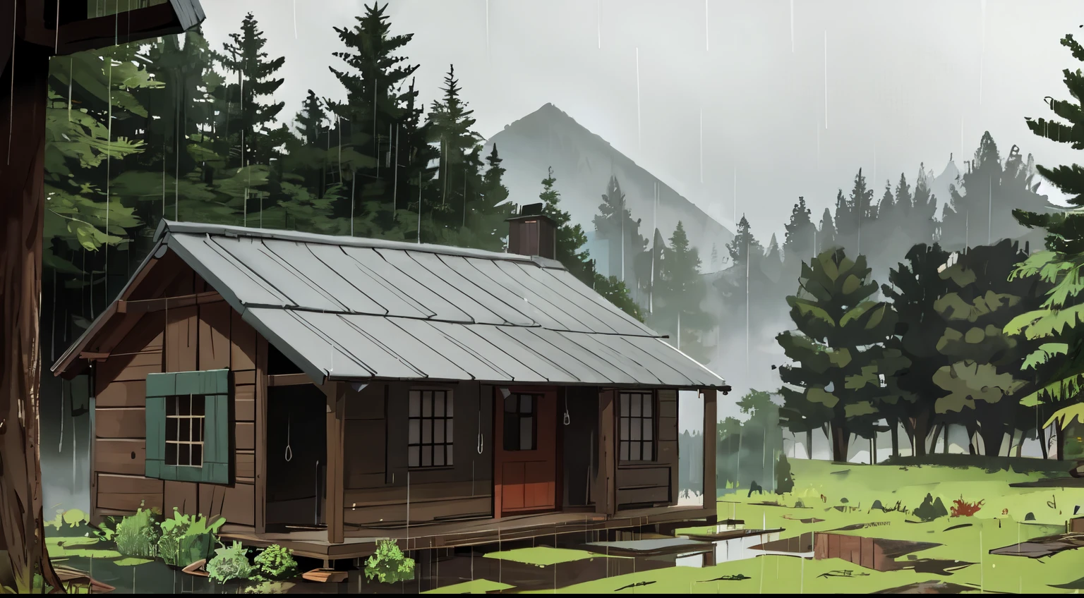 Not at home, the forest, ate