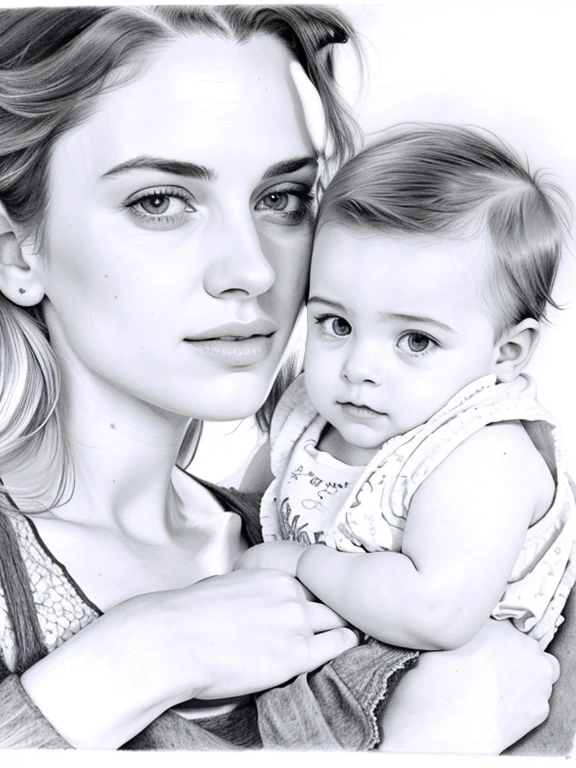 charcoal drawing, realistic drawing, 4k, best quality, drawing of a woman holding a baby in her arms, realistic sketch, realism drawing, detailed portrait, traditional portrait, realistic portrait, traditional art, professional portrait drawing, pencil drawing, pencil drawing, ultra realistic portrait, highly detailed portrait, art sketch, pencil drawing, professional sketch, digital pencil painting, very realistic, penciling drawing, black and white drawing