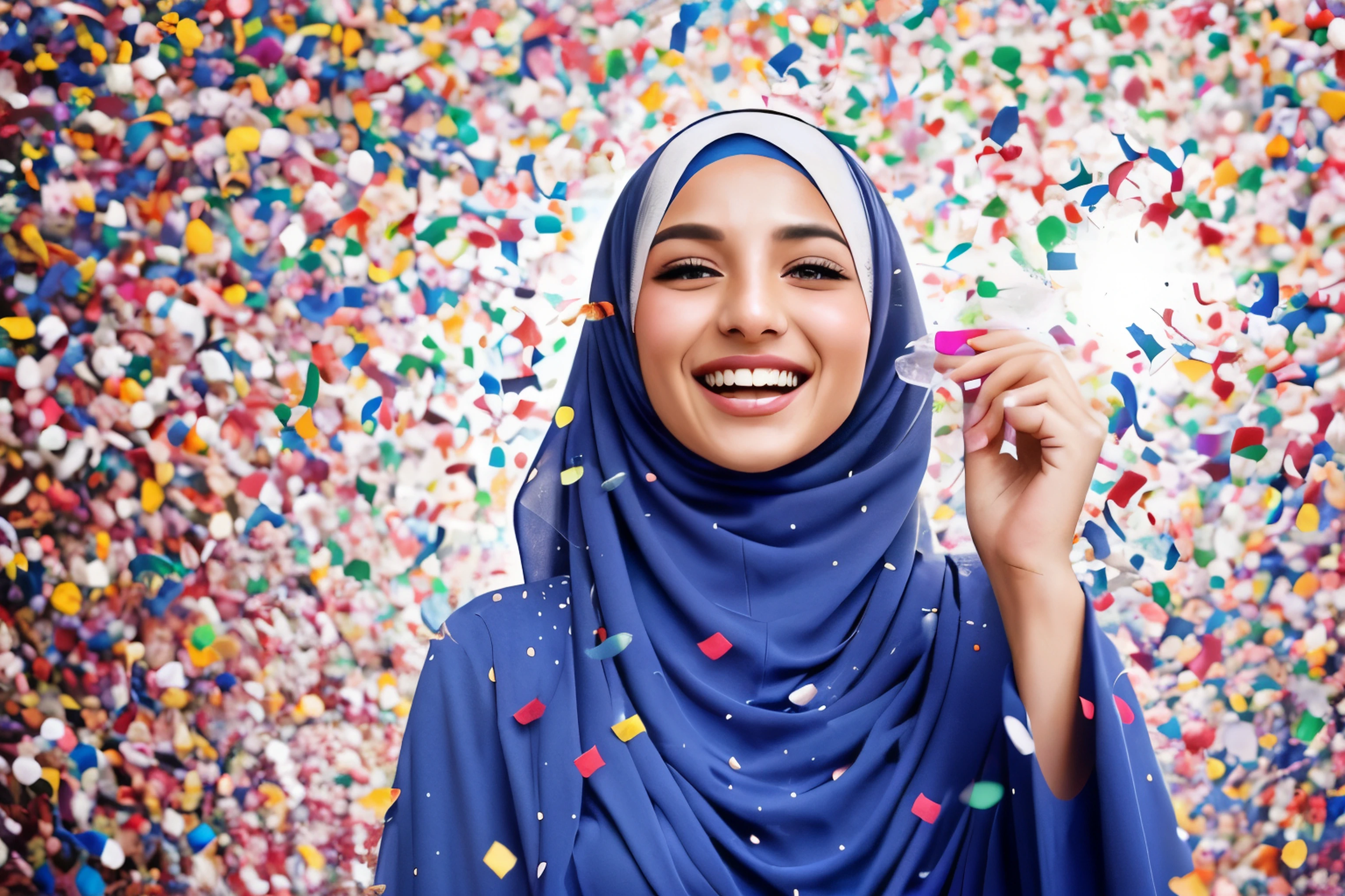 Rainbow Bliss: A colorful hijab that incorporates a rainbow of colors, creating a playful and cheerful vibe. This style is perfect for adding a pop of color to your outfit and can be paired with neutral-colored clothing to let the hijab shine. The rainbow colors can be arranged in stripes or in a gradient pattern, depending on your preference.