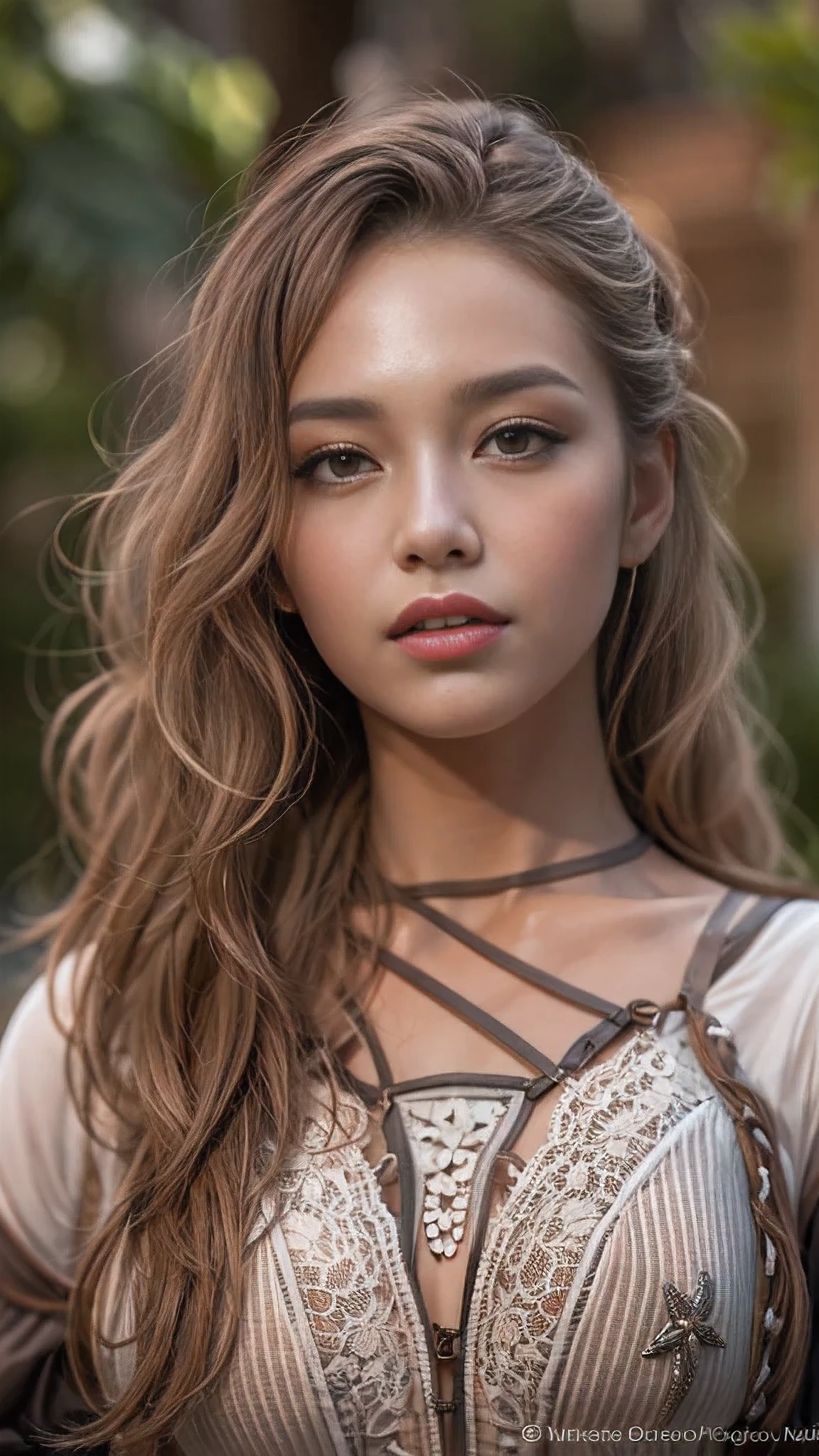 Divide Ratio : 1,1,1 Base Ratio: Ultra-realistic movie master pie with ultra-detailed primetime portraits, (最high quality, 8k, table top, Ultra HD),masterpiece,最high quality,high quality,High resolution,perfect dynamic composition:1.2,beauty (mixed girl)(jessica alba:0.55) in of a (1girl:1.3 22-year-old),(photo realistic),(Hyper realistic),(Fujicolor,daytime soft lighting),fashion supermodel,(best high quality real texture skin),(Highly quality texture hair),((Intricately detailed curly hair:1.2)),(outdoors,in the park),(perfect proportions),(anatomically correct),(perfect female body),((firm normal full breasts),slim face,beautiful cheekbones,((slim,swell-muscled body)),(Super beautiful face),(realistic face),(highly detailed face),absurd,(Intricately detailed eyes),(tired and sleepy and satisfied:0.0),a woman's eye with a digital rendering,realistic eyes,perfect round eyes,finely detailed pupils,BREAK((brown_eyes)),detailed lips,red_lipstick),pink_makeup,(Detailed nose),Wear an off-the-shoulder top, full bodyesbian,dark shot,(Intricately Detailed lace-up latex BDSM Outfit:1.2)),dynamic pose,((shot above the knee)),look at the viewer