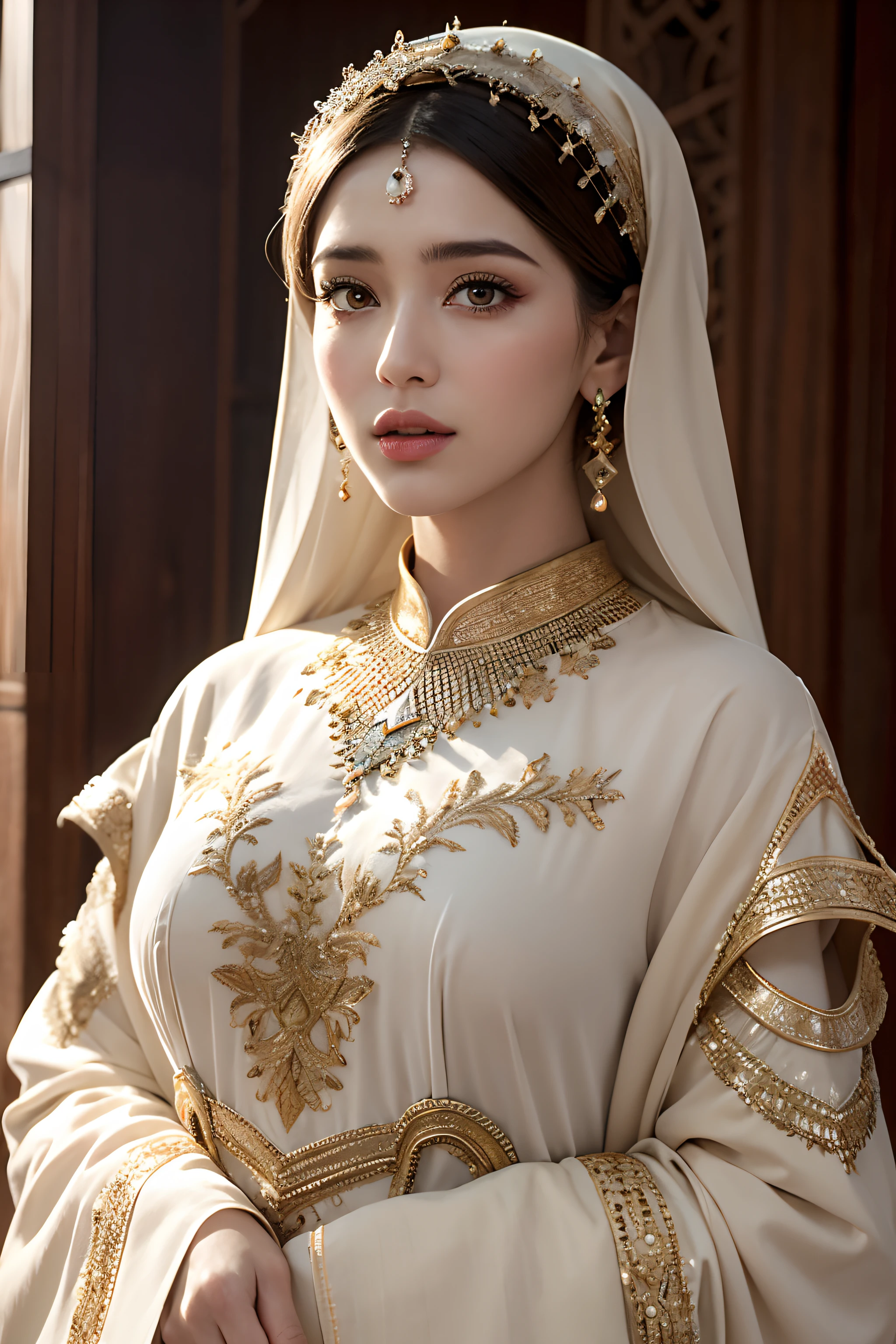 Islamic caftan marocain hyper realistic super detailed Dynamic shot master piece scene sharp détails