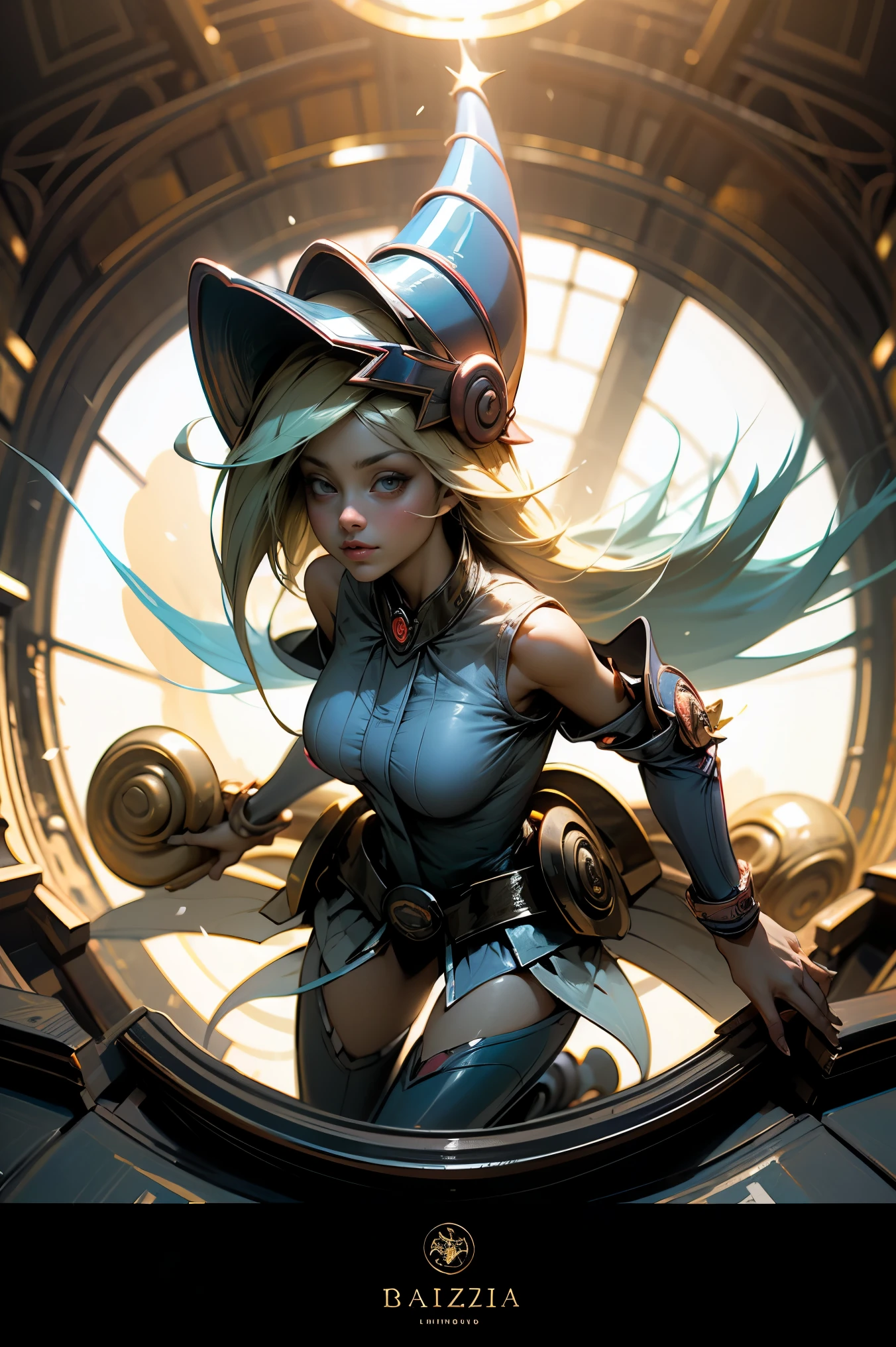 "A solo shot featuring AmeliaCapWaifu
(blue uniform, thighhighs, thigh boots, gloves, hat, epaulettes, pants)
pointy ears a DJ, showcasing her skills on the turntables at a vibrant rave."