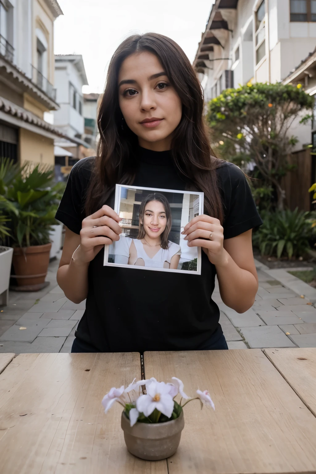 square format image inviting to Darisa's birthday , fundo esmaecido com uma flor de iris roxa, the time is 2 pm on April 6, 2024, at Rua João Rodrigues, 69, casa 30, San Francisco Xavier neighborhood