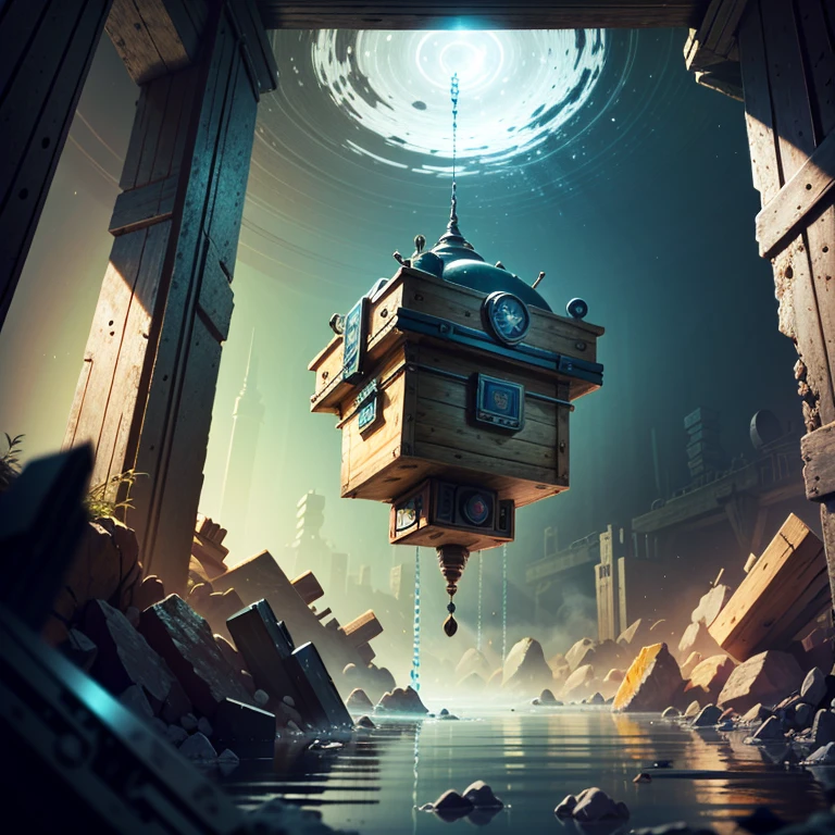 (best quality,4k,8k,highres,masterpiece:1.37),pixel art,(aerial view),(top down perspective),(the focal point of the composition is a character curiously pulling a video game cartridge out of a treasure chest full of retro video game cartridges:1.6),(The scene unfolds inside a mystic cavern:1.4),(dramatic angle:1.4), (fantasy and sci-fi mixed:1.5), vibrant colors, glowing lights, (abandoned machinery), mystical creatures, pixelated details, (crystal formations), (futuristic technology), (ancient artifacts), mystical energy, vibrant retro aesthetic, atmospheric lighting, hidden passages, ancient ruins, mysterious symbols, shimmering water, lush vegetation, interdimensional portals, ethereal music, nostalgic atmosphere, immersive storytelling, epic adventure, delightful surprises.