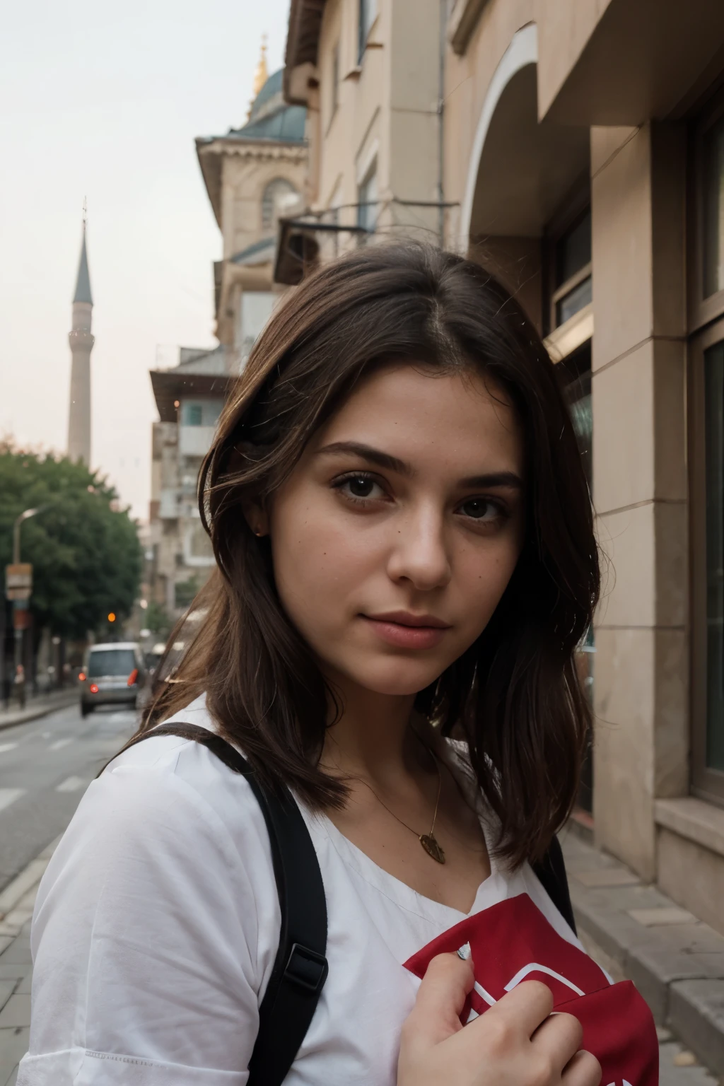 ((best quality)), ((masterpiece)), (detailed), perfect face latin

The girl with a Turkish flag in her hand is on Sultanahmet Street