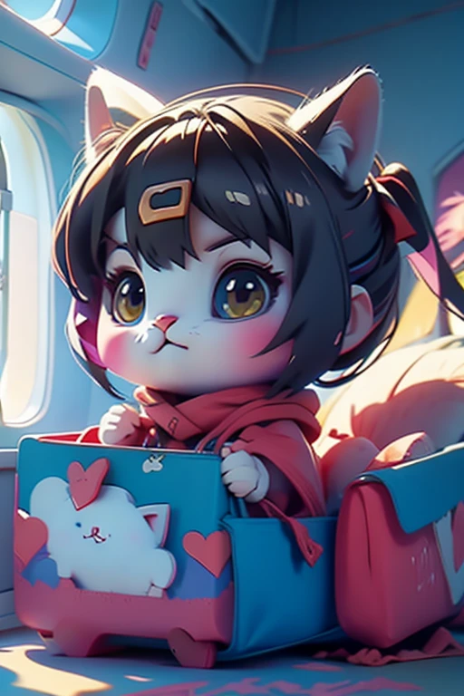 Anime Katze im Flugzeug