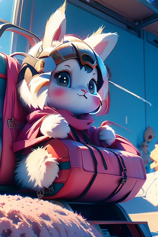 Anime Katze im Flugzeug
