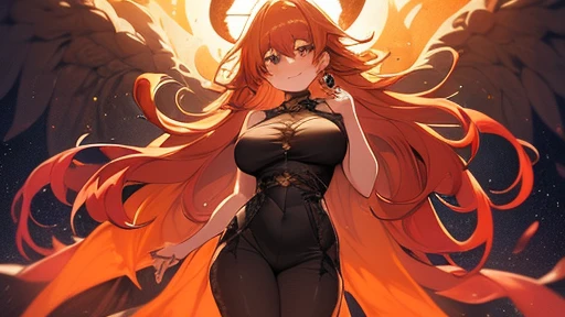 (high quality:1.2),masterpiece:1.2,fine art,illustration,lonely,1girl,beautiful detailed smile,big breasts,slim waist,full body,orange hair,transparent clothing