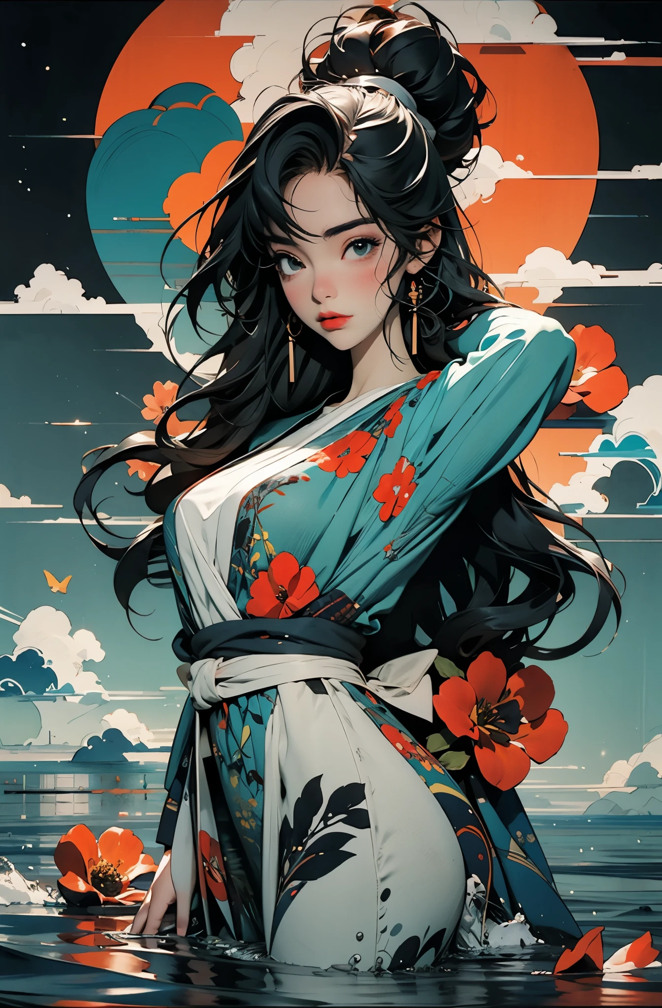 Bright and Colorful splash Art by studio ghibli