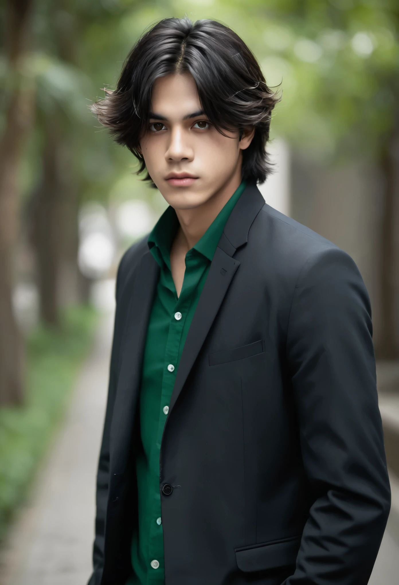 24 year old man, cabello negro corte medio, ojo izquierdo marron, ojo derecho verde, characteristics of a psychopath