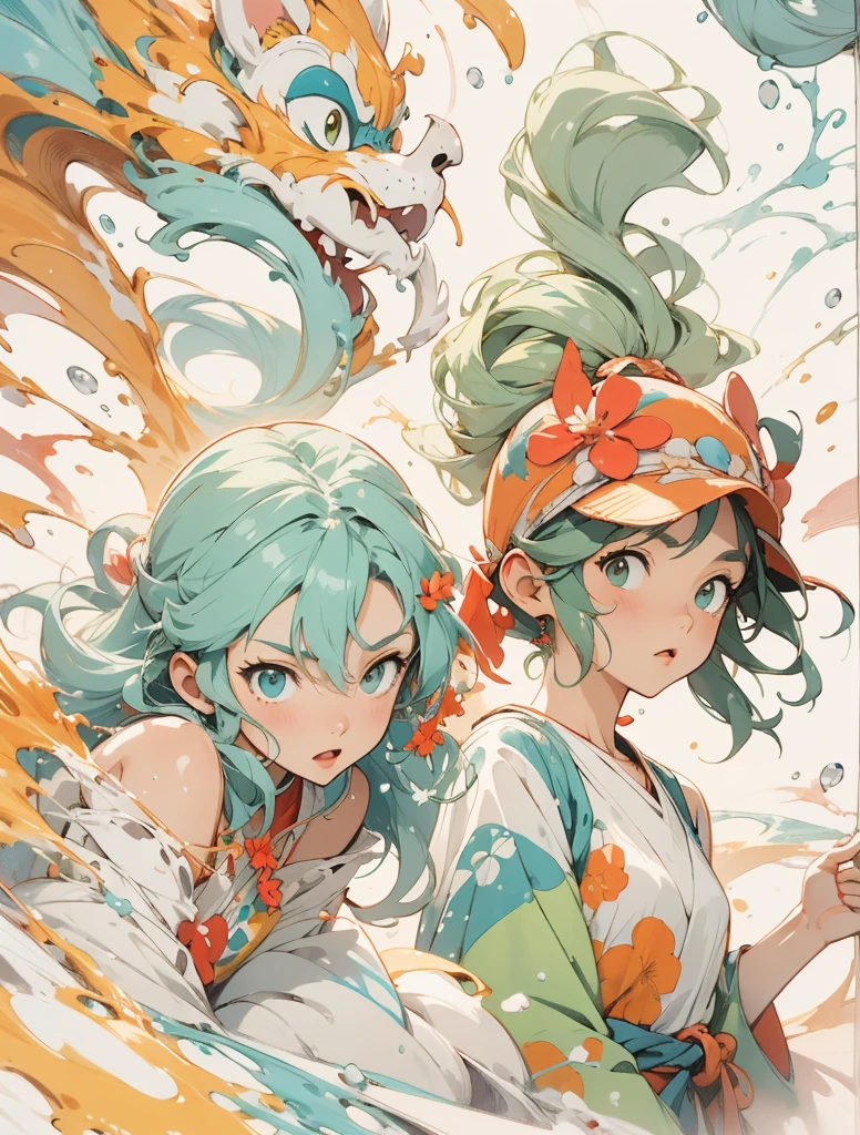 Bright and Colorful splash Art by studio ghibli