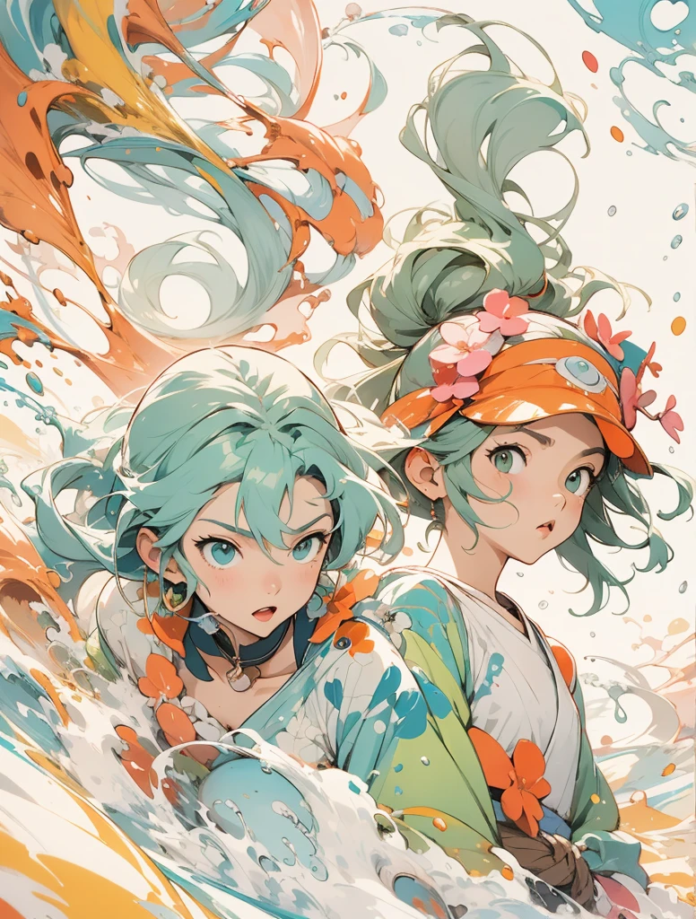 Bright and Colorful splash Art by studio ghibli