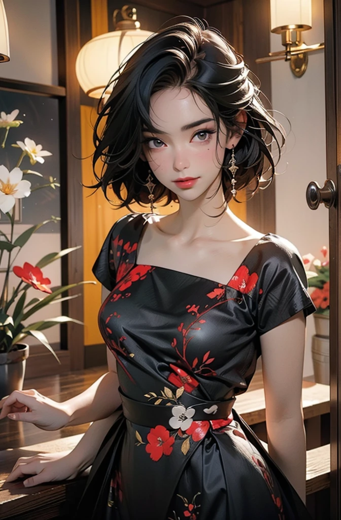 pink dress, smile, highres,sharp focus,(ultra detailed,extremely detailed),(photorealistic artwork:1.37),(extremely detailed CG unity 8k wallpaper),(((vibrant colors,vibrant theme))),(intricate),(masterpiece),(best quality),artistic photography,(photography taken by sldr),(intricate background),perfect rendered face,perfect face details,realistic face,photo realistic,analog style,((intricate detail)),(((realism))), her pet