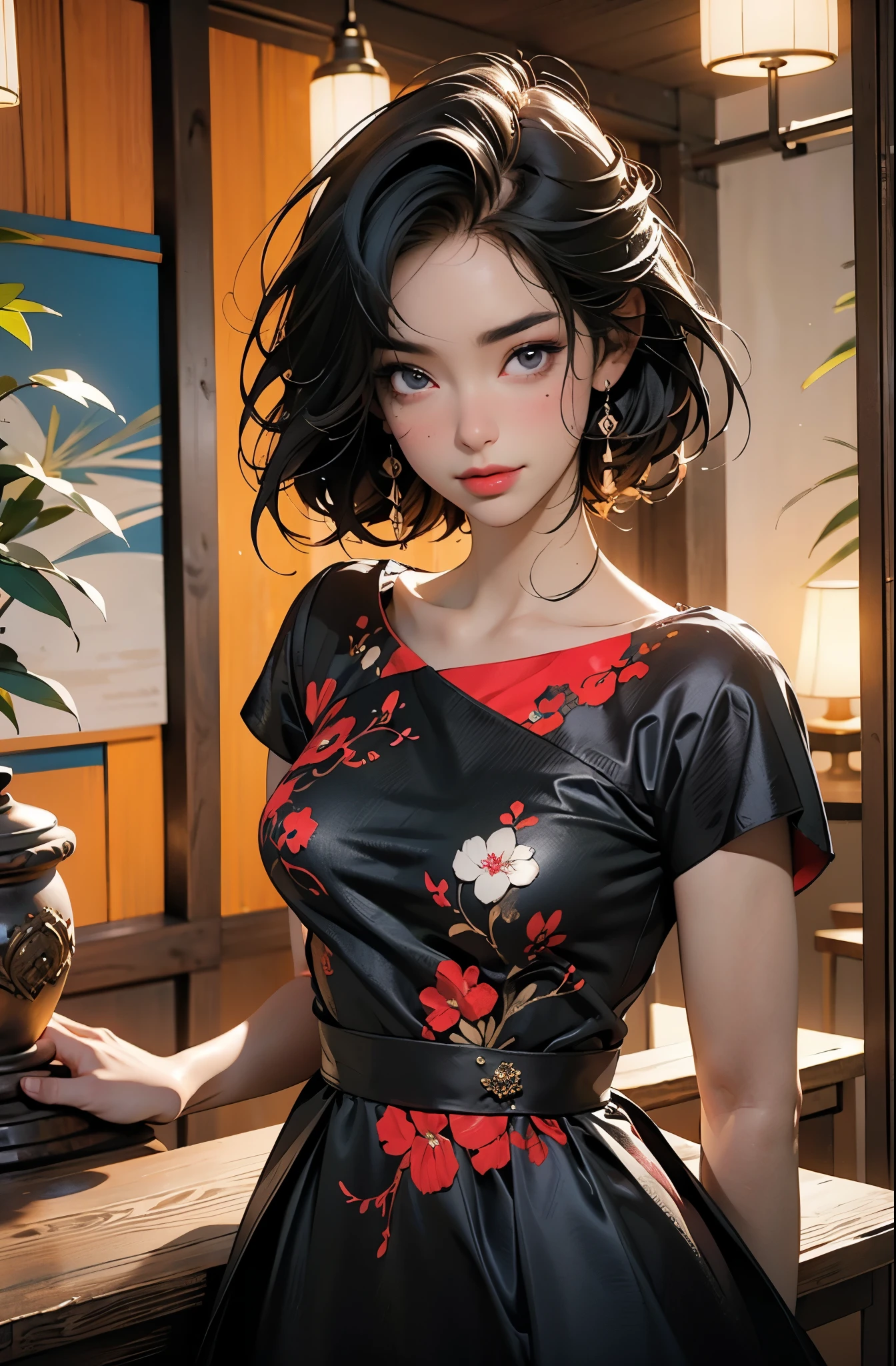 pink dress, smile, highres,sharp focus,(ultra detailed,extremely detailed),(photorealistic artwork:1.37),(extremely detailed CG unity 8k wallpaper),(((vibrant colors,vibrant theme))),(intricate),(masterpiece),(best quality),artistic photography,(photography taken by sldr),(intricate background),perfect rendered face,perfect face details,realistic face,photo realistic,analog style,((intricate detail)),(((realism))), her pet
