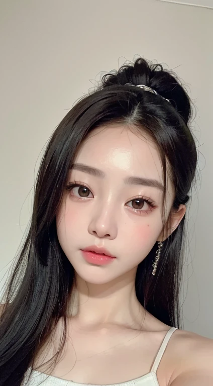 mix 4, (8K, Raw photo, best image quality, masterpiece: 1.45), (genuine, photogenuineistic、photogenuineistic:1.37、1080.1), 一人のgirl、cute、darkness、Wet、professional lighting、photon mapping、Physically based rendering、gradient black hair、long curly hair、good looking、girl、 highest quality photos, High resolution, 47p, (cute face), (Detailed facial description)、(Detailed Hand Explanation), (masterpiece), (Detailed CG), extreme light and shadow, masterpiece, Rich details, (detailed facial features), (best image qualityの紴), (masterpiece), (fine eyes), look at the camera, thin clavicle, (condescending expression)、, super detailed face, lip details, fine eyes, double eyelid ,5 years old 、korean little girl:1.8、no makeup、full body image、ponytail