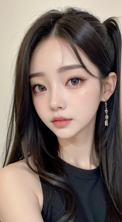 mix 4, (8K, Raw photo, best image quality, masterpiece: 1.45), (genuine, photogenuineistic、photogenuineistic:1.37、1080.1), 一人のgirl、cute、darkness、Wet、professional lighting、photon mapping、Physically based rendering、gradient black hair、long curly hair、good looking、girl、 highest quality photos, High resolution, 47p, (cute face), (Detailed facial description)、(Detailed Hand Explanation), (masterpiece), (Detailed CG), extreme light and shadow, masterpiece, Rich details, (detailed facial features), (best image qualityの紴), (masterpiece), (fine eyes), look at the camera, thin clavicle, (condescending expression)、, super detailed face, lip details, fine eyes, double eyelid ,5 years old 、korean little girl:1.8、no makeup、full body image、ponytail