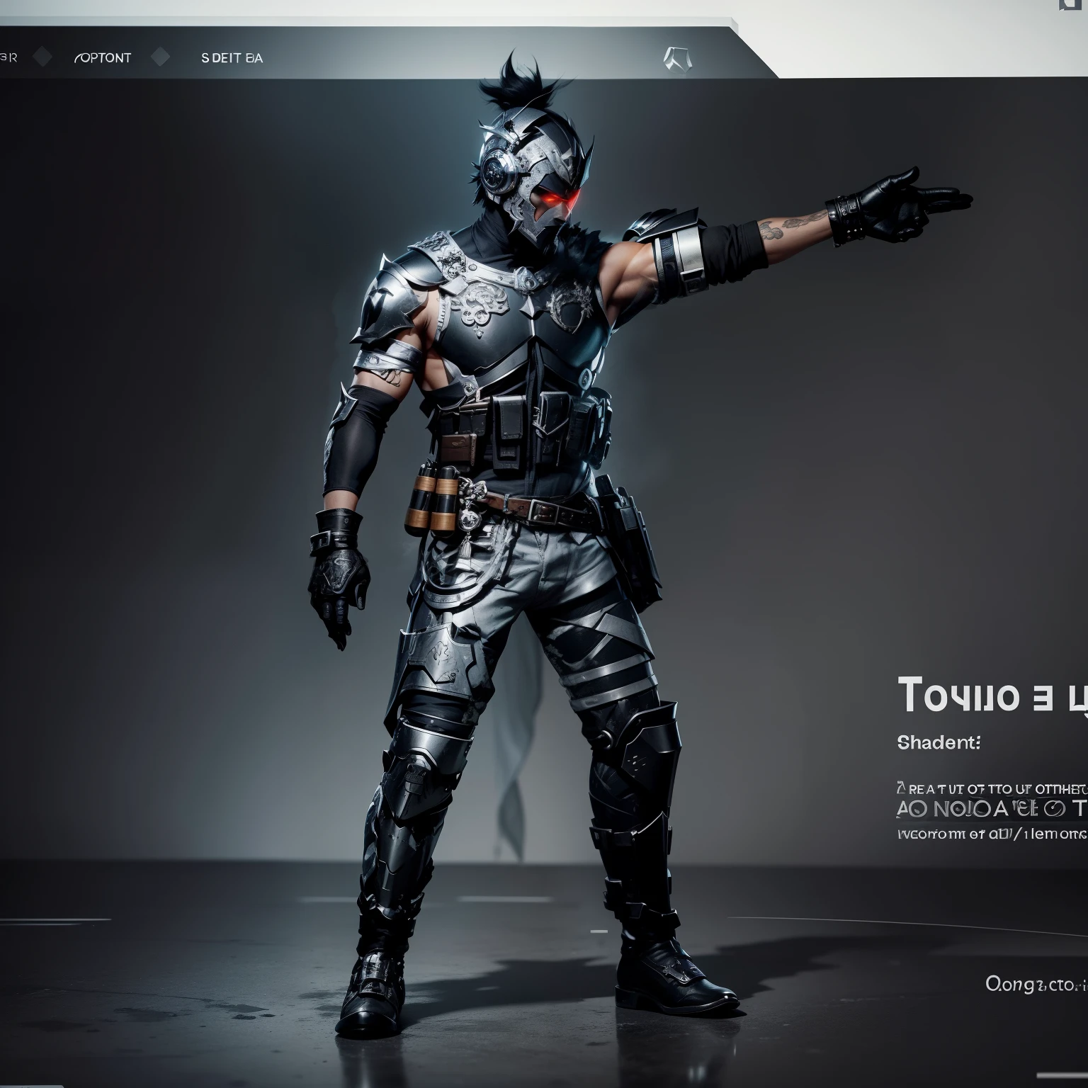 create a character metal Silver black stone do not change the details do not change the head do not change the face do not change the movement insert the character as is without changing the background