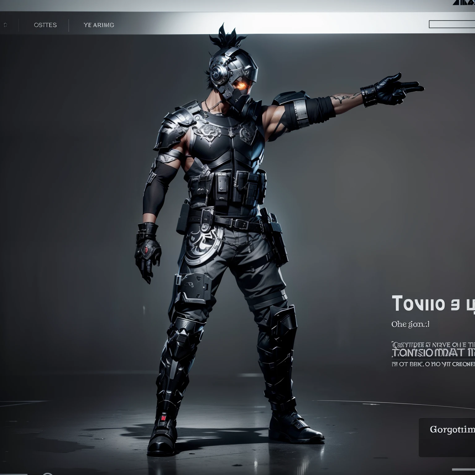 create a character metal Silver black stone do not change the details do not change the head do not change the face do not change the movement insert the character as is without changing the background