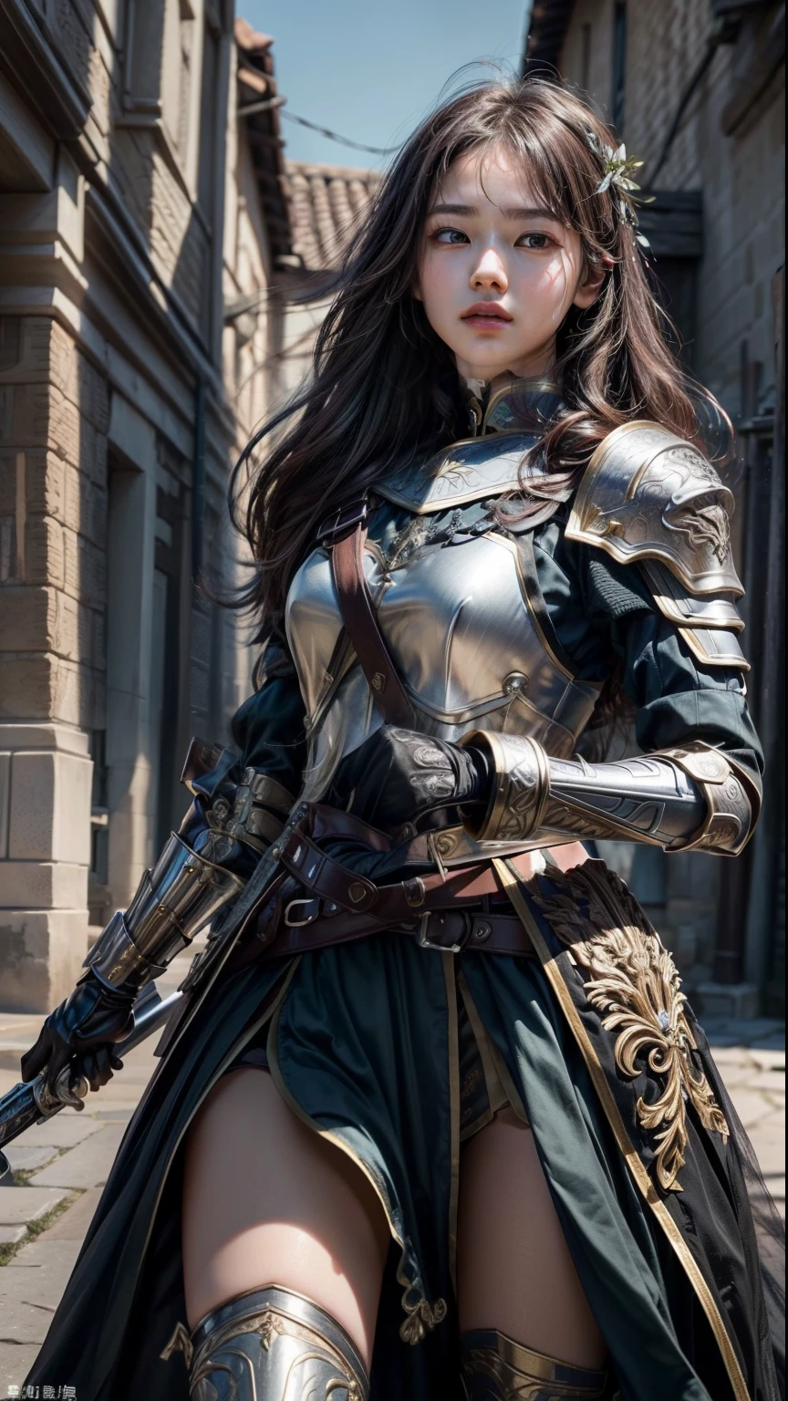 ((best quality)), ((masterpiece)), (Very detailed:1.3),nutmeg,armor,In war-torn lands, beauty女人的命运展开. Born in the countryside,Living a humble peasant life, she possesses a spirit that burns with determination and Elasticity. But when the sound of drums resounds across the earth, Her path took an unexpected turn.Attracted by the call to defend the people, She was selected to join an elite military organization called the Musketeers. Adorned in the fabled armor of the order, 她成为希望and力量的象征. The images in the series reveal this extraordinary woman's journey as she embraced a new role and faced the trials of combat.The details of her armor are meticulously crafted, It embodies both functionality and (beauty:1.2). The images highlight the (intricate carving:1.2), la lueur de (polished metal:1.2), and (Gorgeous:1.4) Ornaments adorning her protective gear. from (majestic:1.2) 头盔上的羽毛and胸甲上精致的金丝细工, every aspect of the armor tells a story of honor and heritage.While the young musketeer ventures into the realm of war,她以优雅and力量相结合的方式挥舞着她的武器, Show off her fighting art skills. Each photo captures a, frozen time,Show determination in your eyes, A whirlwind of action around her, and ethereal glow of magic interwoven with her strikes.But the story extends beyond the battlefield. The images also delve into personal struggles, friendship, and the sacrifices that shaped her journey.. They reveal quiet moments of reflection, as she contemplates the weight of her duty and toll of war upon her soul. Through this series, When she finds her place among her comrades,we have seen her grow, Forge unbreakable bonds that transcend the chaos of war.In a tapestry in this fantasy world, The story of the young musketeers unfolds. She embodies courage, Elasticity, and indomitable spirit of those who rise above their circumstances. These images invite viewers to witness her evolution from humble peasant to courageous defender, highlighting both the external transformation and internal strength that propels her forward.When you bring this series of images to life, pay close attention to the intricate details of her armor. making it a visual representation of her journey, 她的成长and决心的有形象征. May the beauty and power of the musketeer's tale inspire both awe and admiration, Remind us of the power within, waiting to be released,high dynamic range (high dynamic range),Ray tracing,NVIDIA RTX,super resolution,Unreal 5,subsurface scattering,PBR texture,post processing,Anisotropic filtering,depth of field,最大清晰度and清晰度,multi-layer texture,反照率and高光贴图,surface coloring,Accurate simulation of light-material interaction,Perfect proportion,octane rendering,two-tone lighting,Low ISO,white balance,rule of thirds,Large aperture,8K raw,Highly efficient sub-pixels,sub-pixel convolution,glowing particles