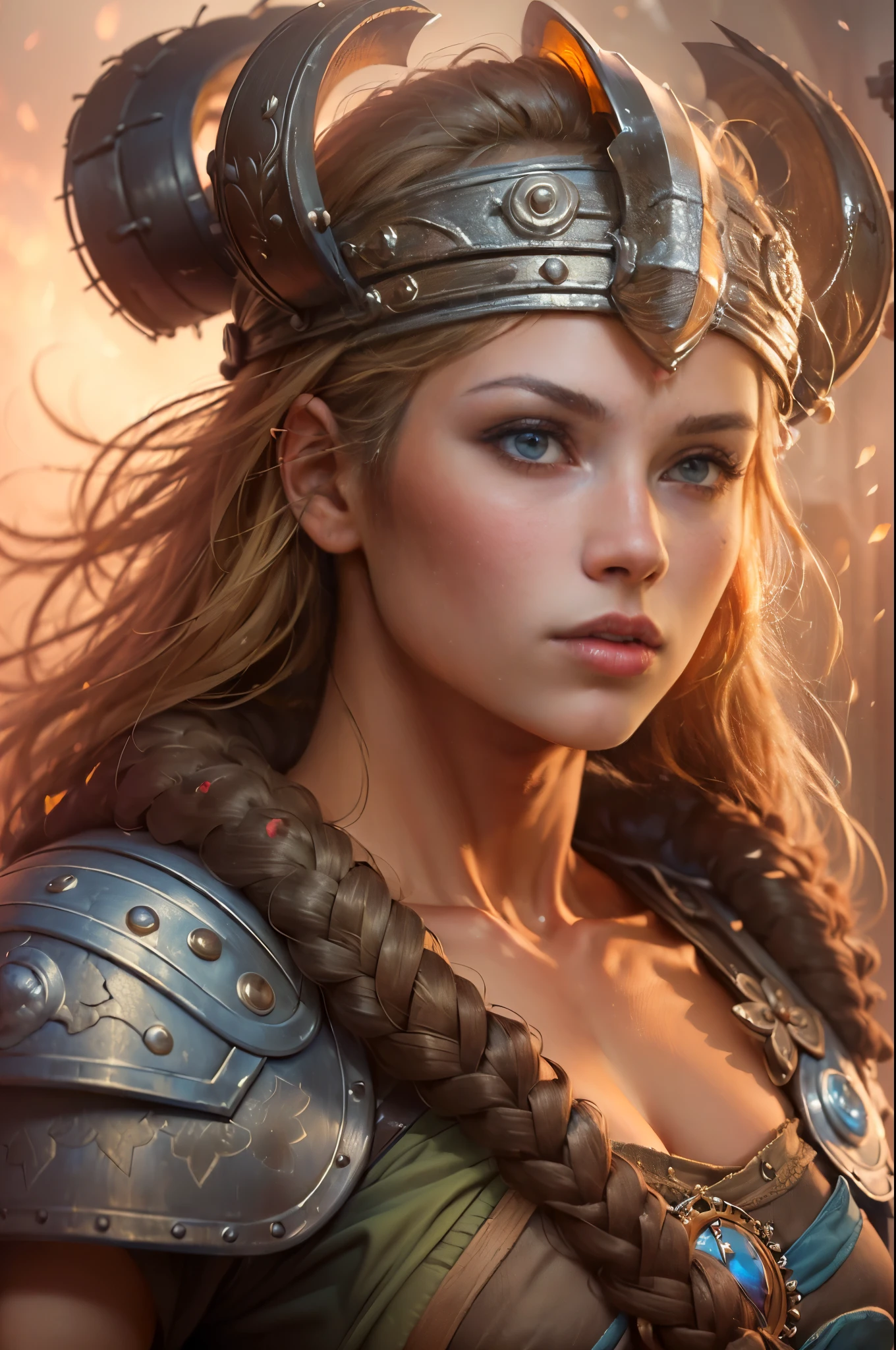 (Masterpiece, ultra detailed: 2), (best quality: 2), (beautiful woman: 2), (beautiful face: 2), viking warrior woman, big muscles, very big chest, very sexy
