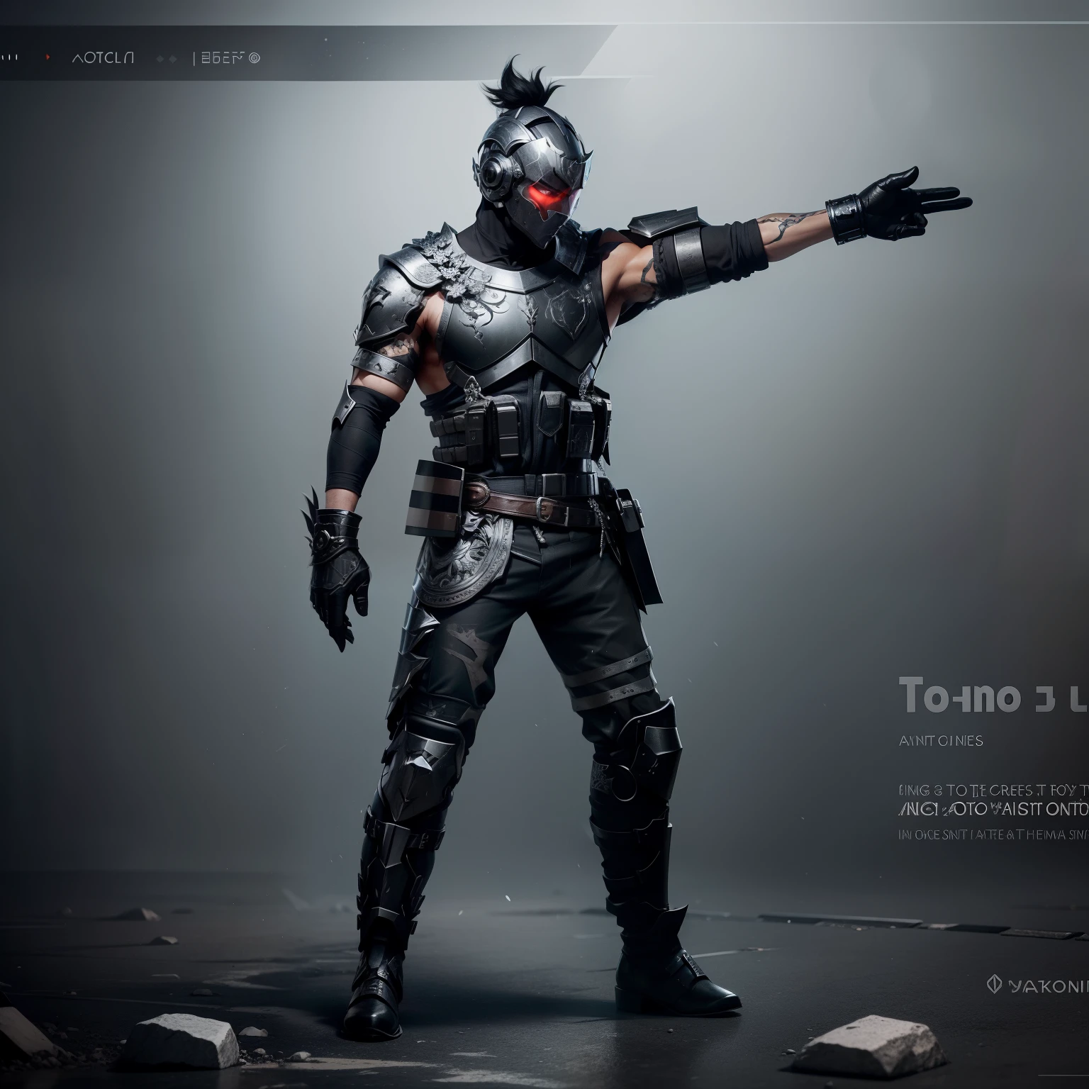 create a character metal Silver black stone do not change the details do not change the head do not change the face do not change the movement leave the character as is without changing the background do not change the colors