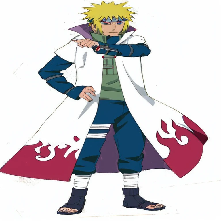 a man in a white coat and red cape, from naruto, inspired by Kamisaka Sekka, best character design, steve jobs as hokage, realistic style character