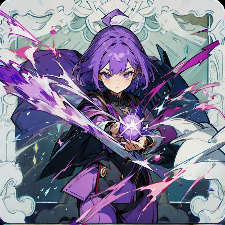 Make a character with purple hair and puppet powers