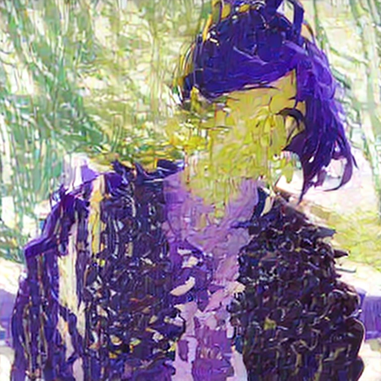 beautiful girl with purple hair