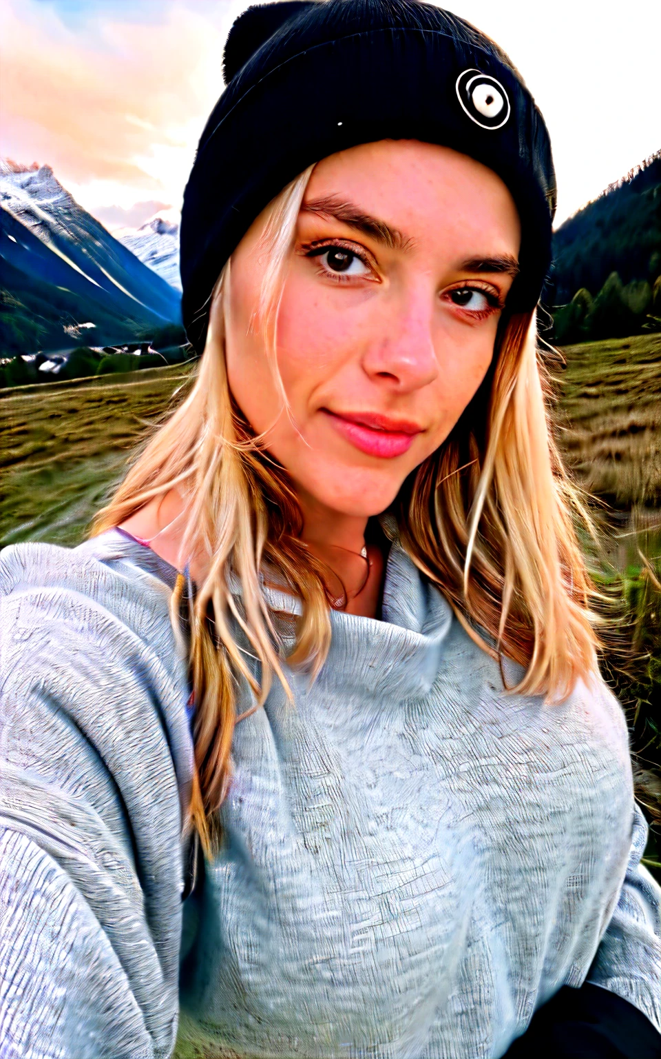 photorealistic, best quality, super detailed, Belle femme, blonde, yeux claire, photo de selfie, Haut du corps, seulement, porter un pull, en plein air, (nuit), montagnes, Real nature, stars, lune, (joyeux, heureux), sac de couchage, gants, pull-over, bonnet, lampe de poche, forest, rochers, river, bois, smoke, Brouillard, ciel clair, style analogique, regarder le spectateur, Texture de la peau, grain de film, fermer, ultra haute résolution, Meilleure ombre, brut, LUT Instagram
Info